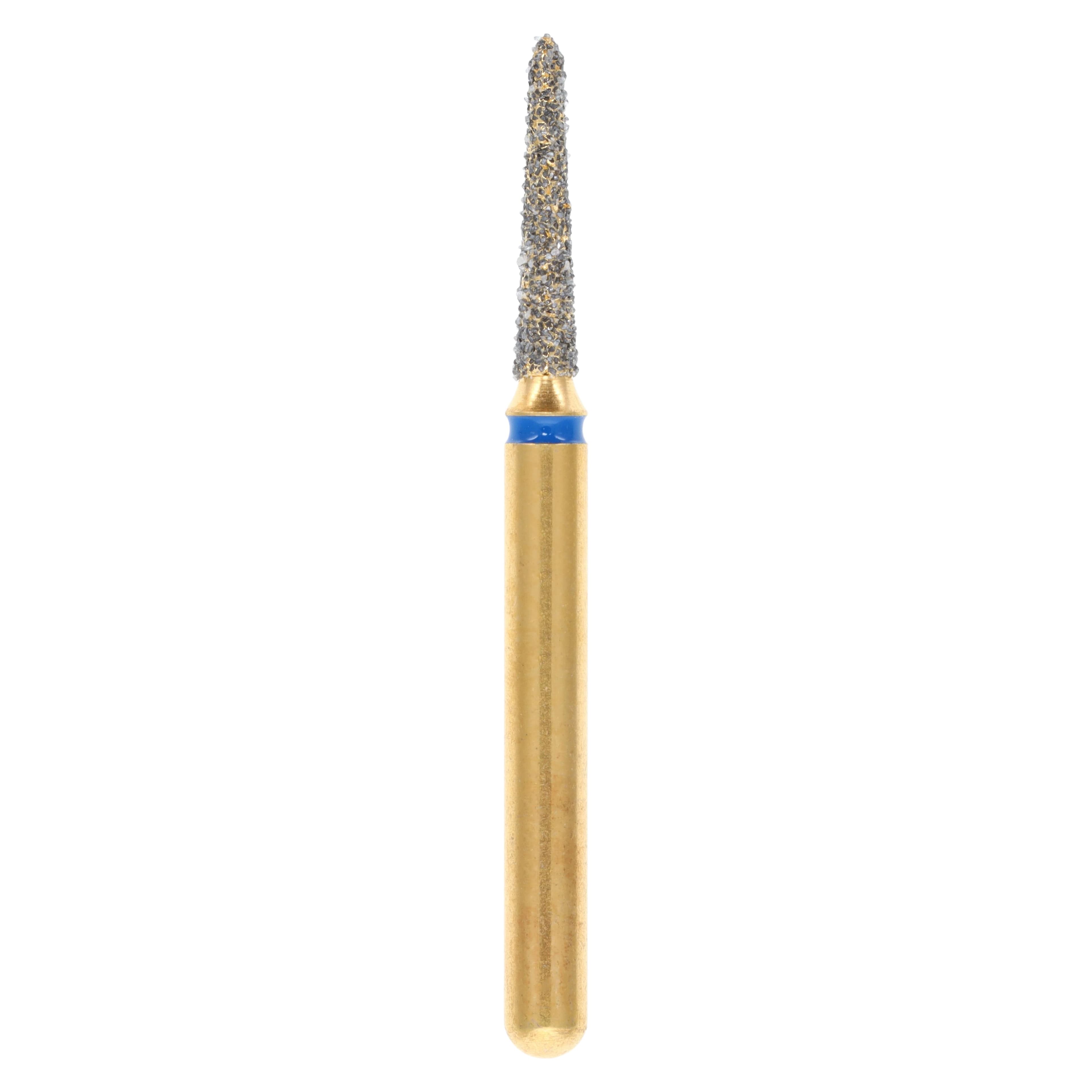 Alpen Multi-Use Multilayer Diamond Bur, FG, Medium, Tapered Torpedo/Curettage, #877K-012, 1.2 mm Head Diameter, 6 mm Head Length, Blue, 5/Pkg thumbnail 2