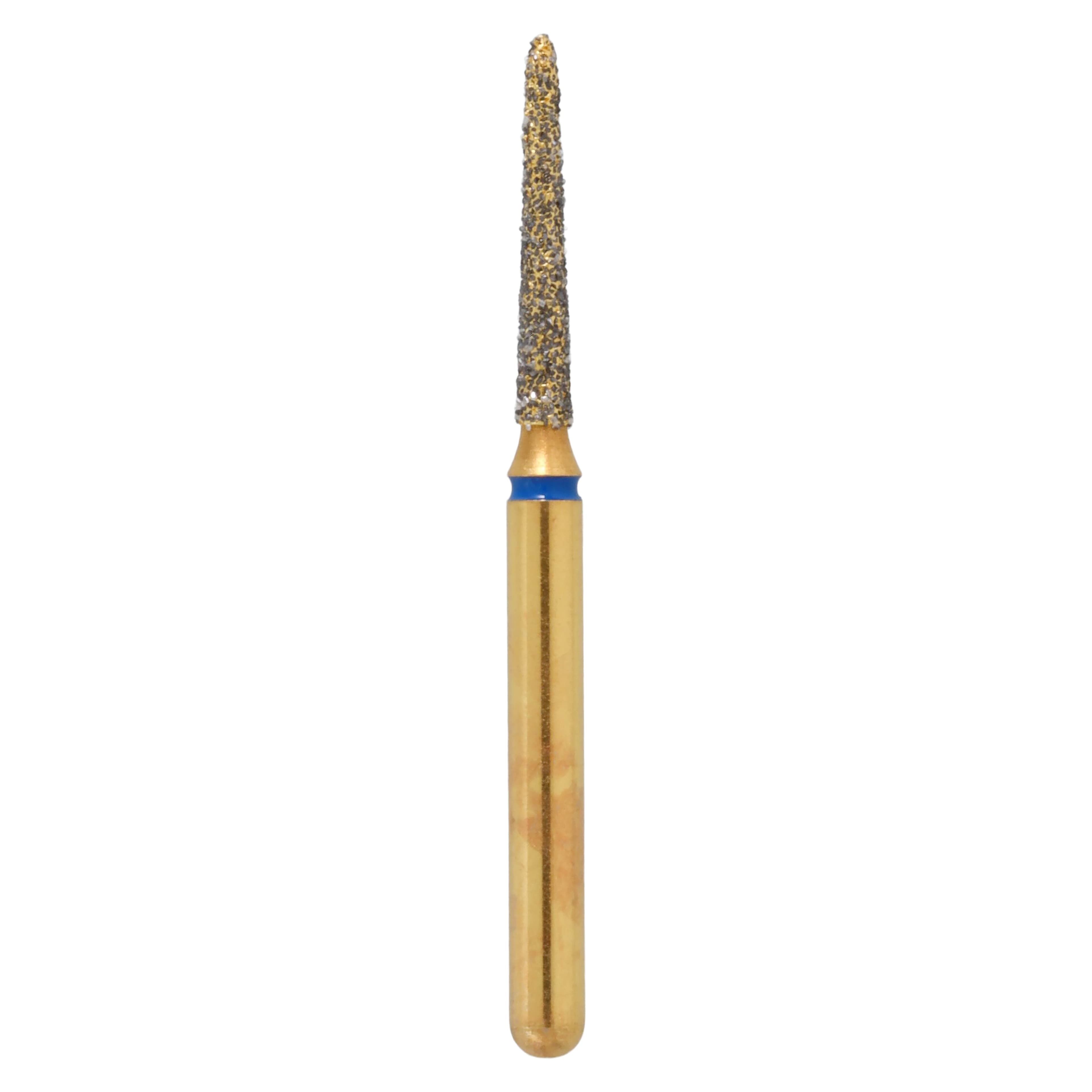 Coltene Alpen Multi-Use Multilayer Diamond Bur, FG, Medium Grit, Tapered Torpedo/Curettage, #878K-012, 1.2 mm Head Diameter, 8 mm Head Length, 5/Pkg thumbnail 2