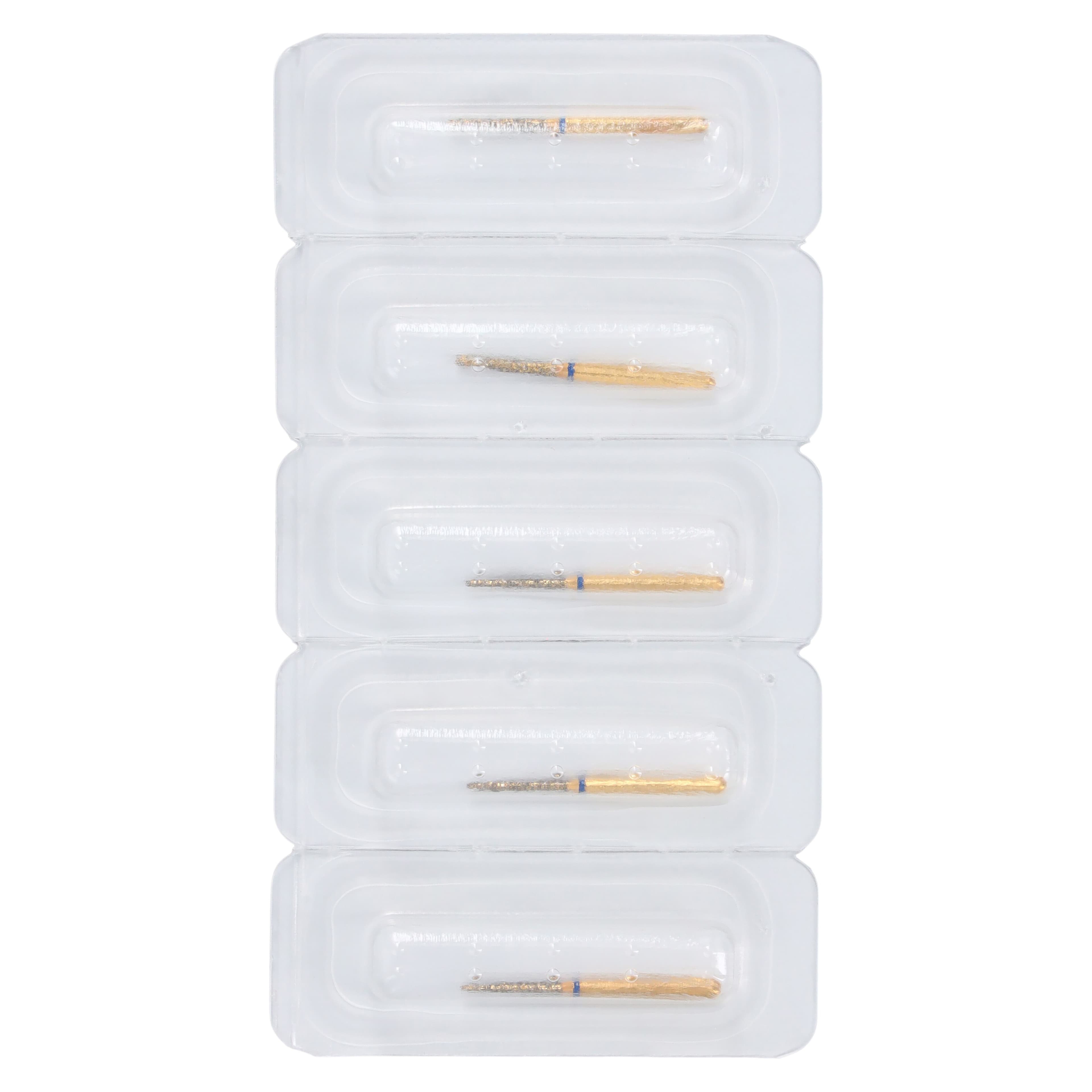 Coltene Alpen Multi-Use Multilayer Diamond Bur, FG, Medium Grit, Tapered Torpedo/Curettage, #878K-012, 1.2 mm Head Diameter, 8 mm Head Length, 5/Pkg thumbnail 5