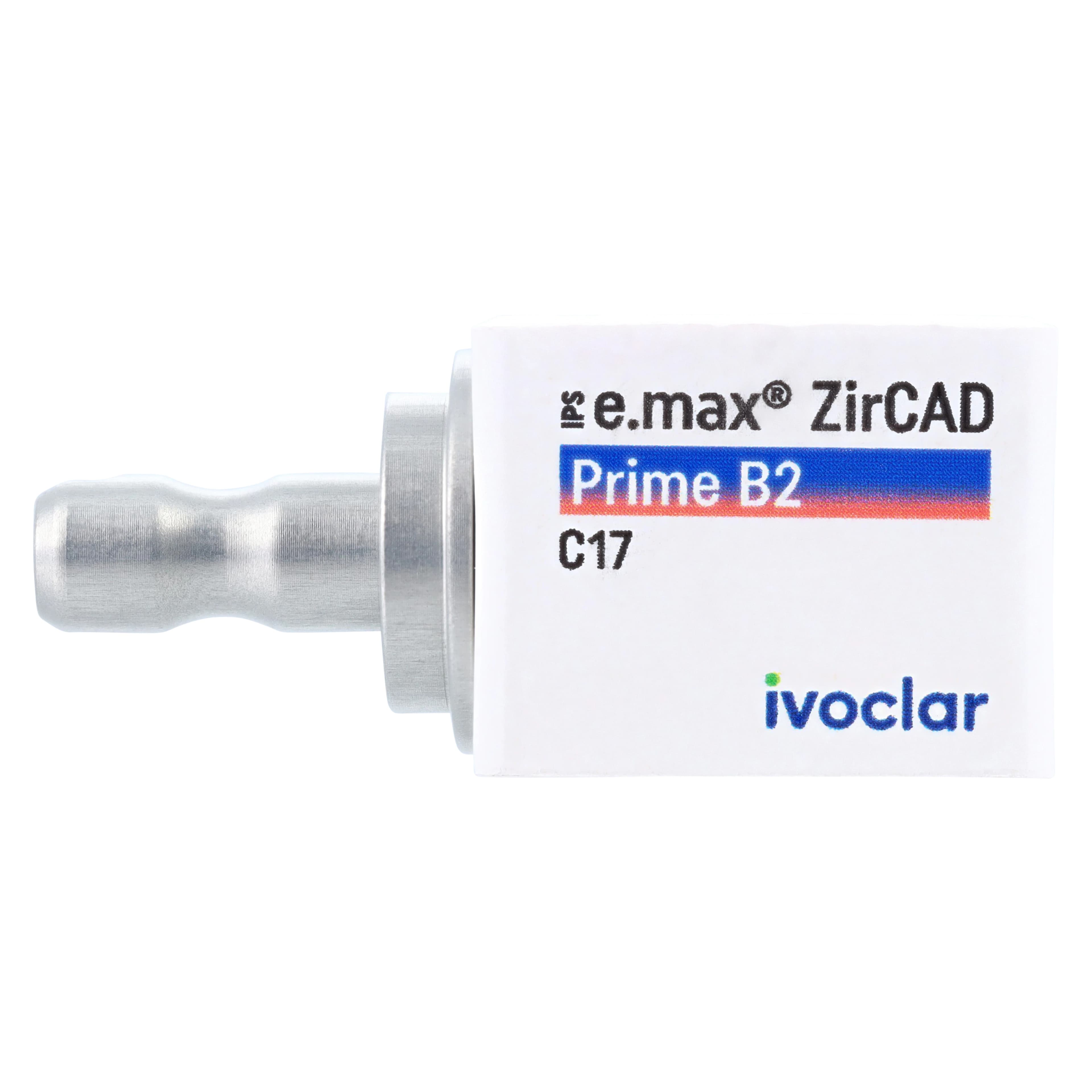 IPS e.max ZirCAD Prime CEREC/inLab Milling Block, Shade B2, Size C17, 3/Box - IPS e.max® ZirCAD CEREC/inLab Prime B2 C17 Box of 3 - Image 1