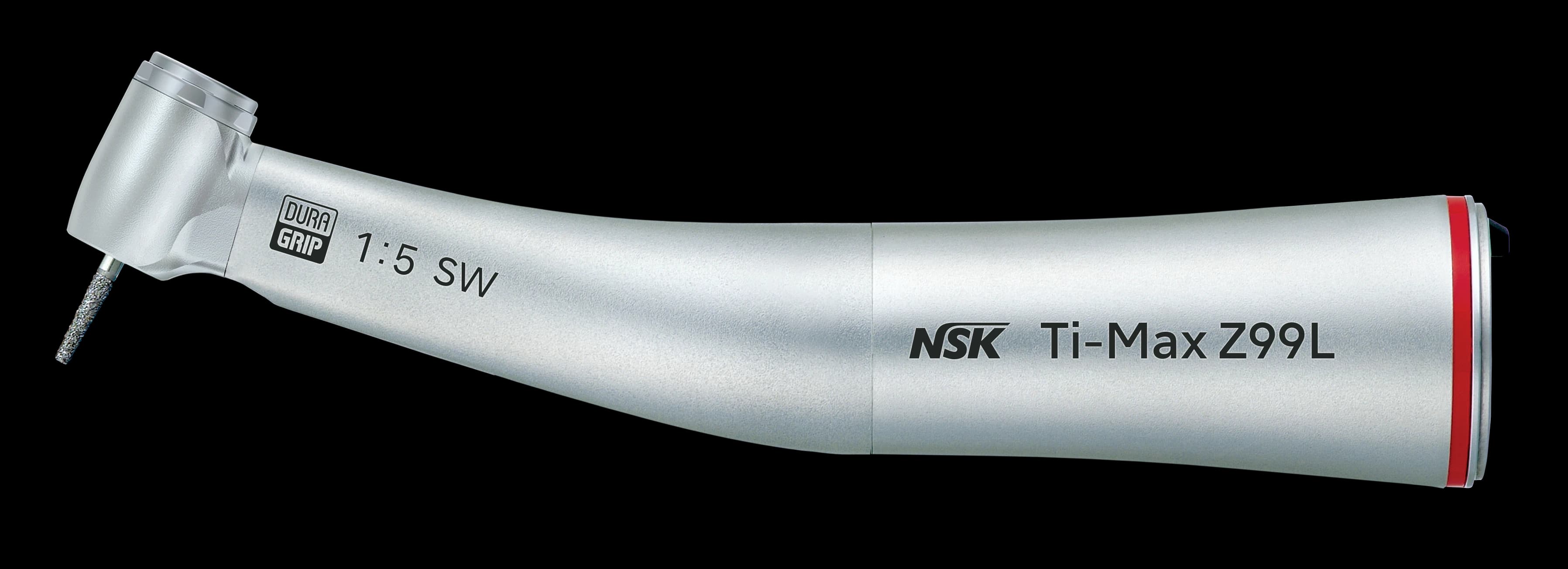 NSK Ti-Max Z99L High Speed Electric Handpiece, 1:5 Increasing, 100° Angled Head, Push Button DURAPOWER Chuck, Optic, Quattro Spray, CA13140001 - Ti-Max Z99L Electric Handpiece 1:5 - Image 1