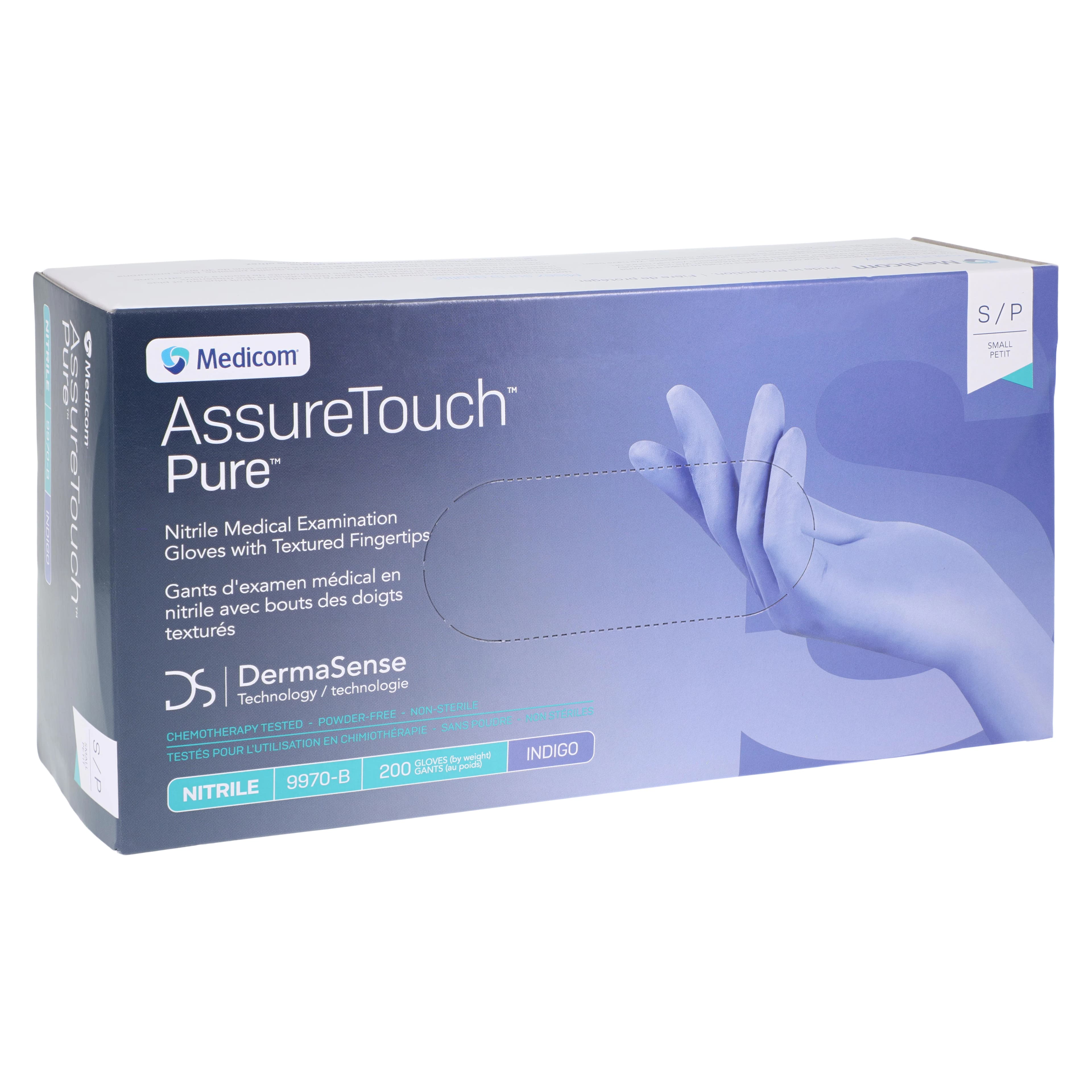 AssureTouch™ Pure Nitrile Exam Gloves, Powder Free, Non-Sterile, Small, Blue, 200/Box, 9970B thumbnail 3