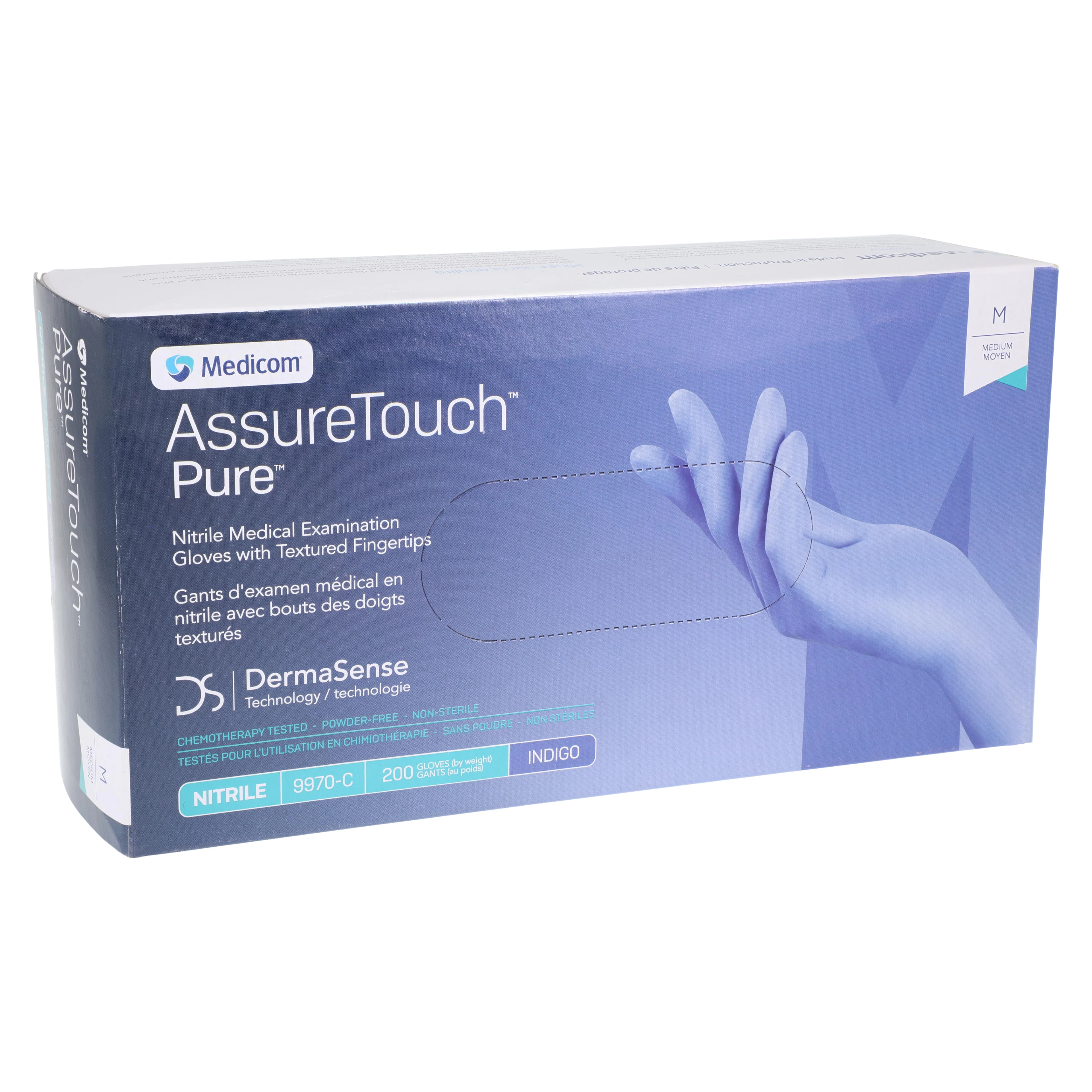 AssureTouch™ Pure Nitrile Exam Gloves, Powder Free, Non-Sterile, Medium, Blue, 200/Box, 9970C thumbnail 3