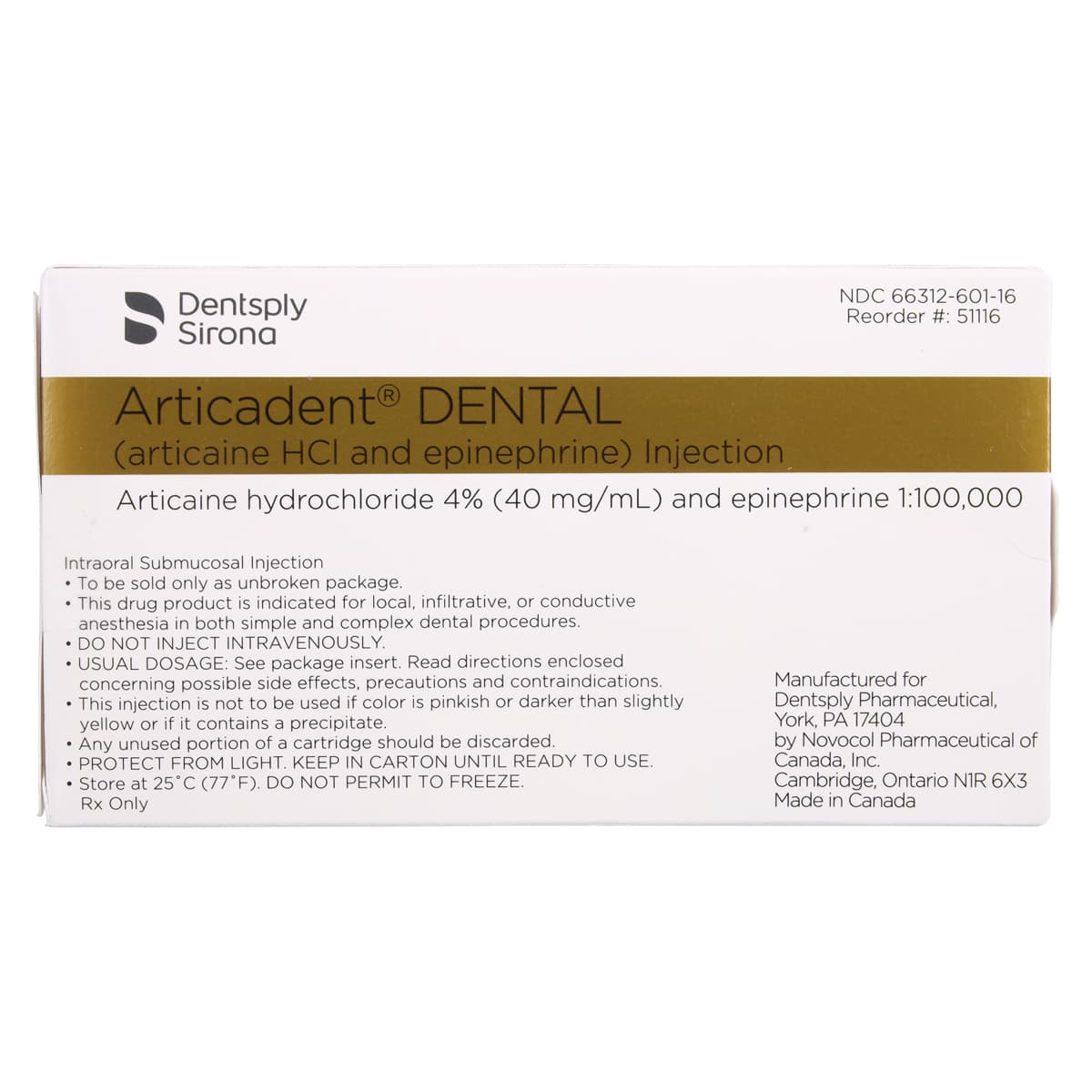 Articadent DENTAL 4% Articaine HCl with Epinephrine 1:100,000 Injection Cartridges, 1.7 mL, 50/Box, 51116 thumbnail 5