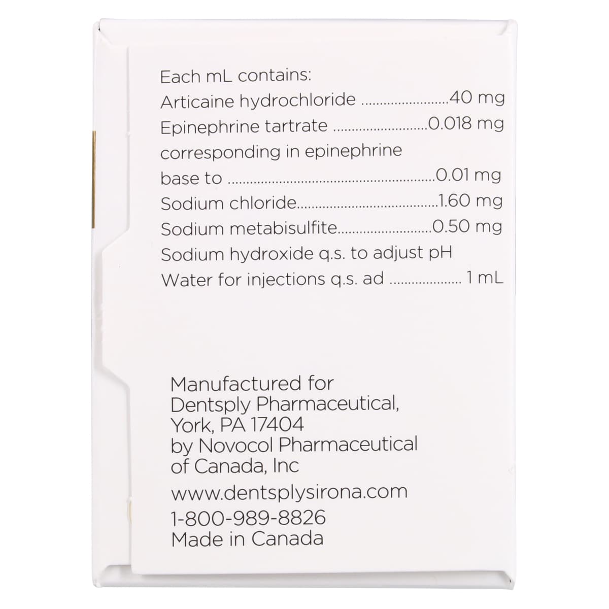 Articadent DENTAL 4% Articaine HCl with Epinephrine 1:100,000 Injection Cartridges, 1.7 mL, 50/Box, 51116 thumbnail 6