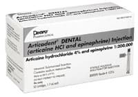 Articadent DENTAL 4% Articaine HCl with Epinephrine 1:200,000 Injection Cartridges, 1.7 mL, 50/Box, 52216 - Articadent 4% W/ Epinephrine 1:200 Articaine 50/Box 52216 - Image 1