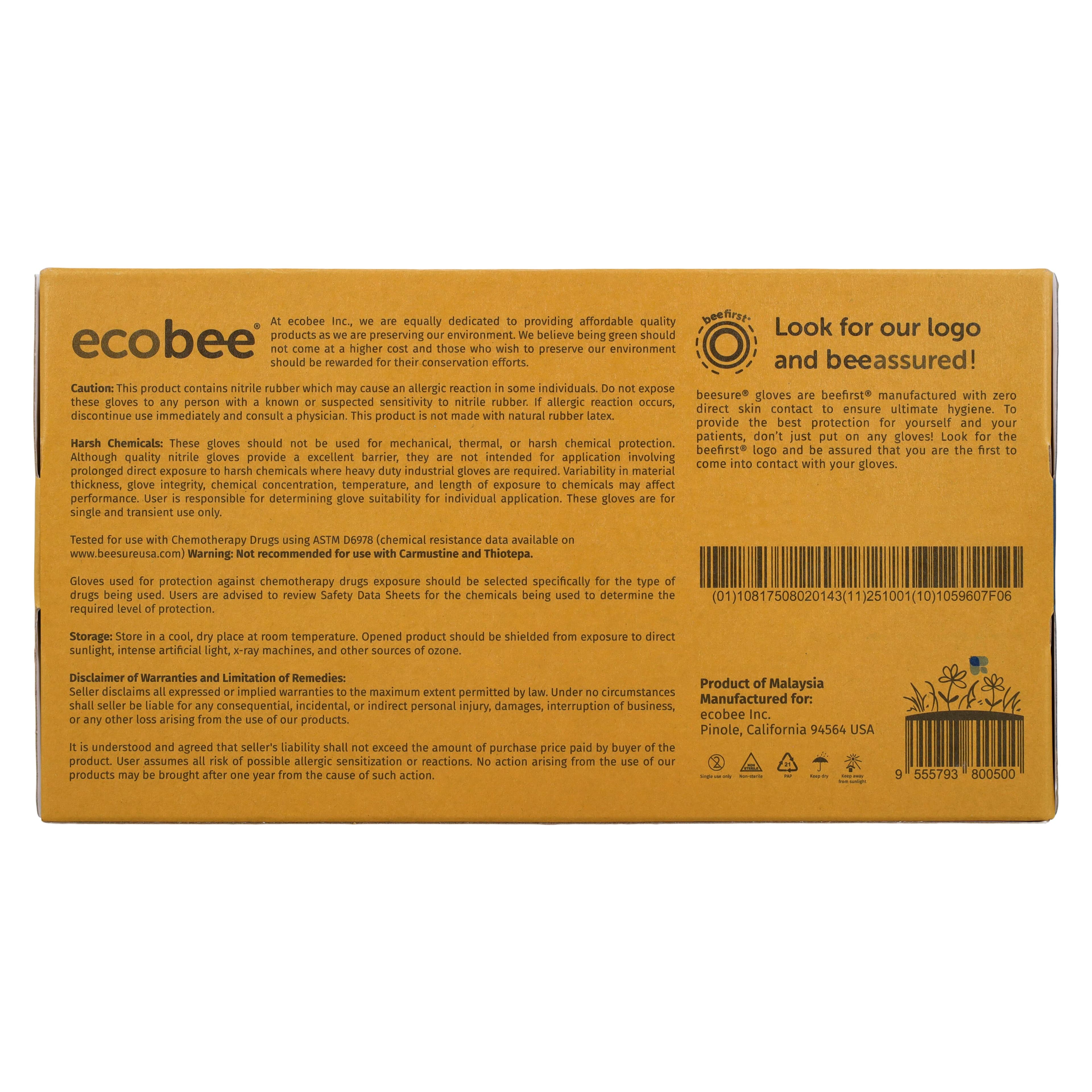 BeeSure Nitrile Powder-Free Exam Gloves, Light Blue, Extra Large, 100/Box, BE1119 thumbnail 4
