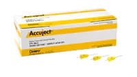 Accuject Disposable Dental Needles, Plastic Hub, 27 Gauge Short (21mm), Yellow, Sterile, 100/Box, 900705 thumbnail 2