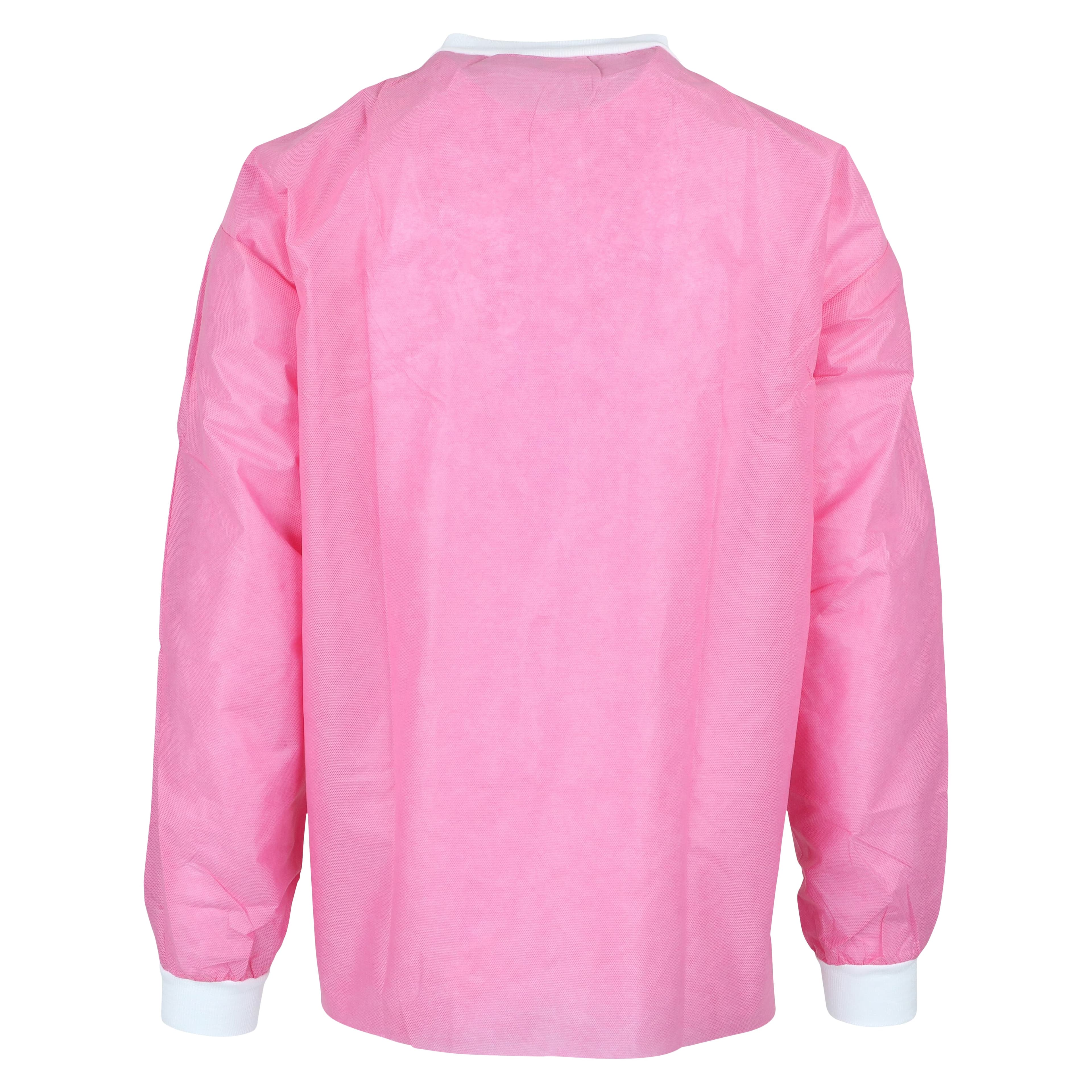 Dukal FitMe Disposable Lab Jacket, Raspberry Pink, Small, 10/Pack, UGJ-6509-S thumbnail 6