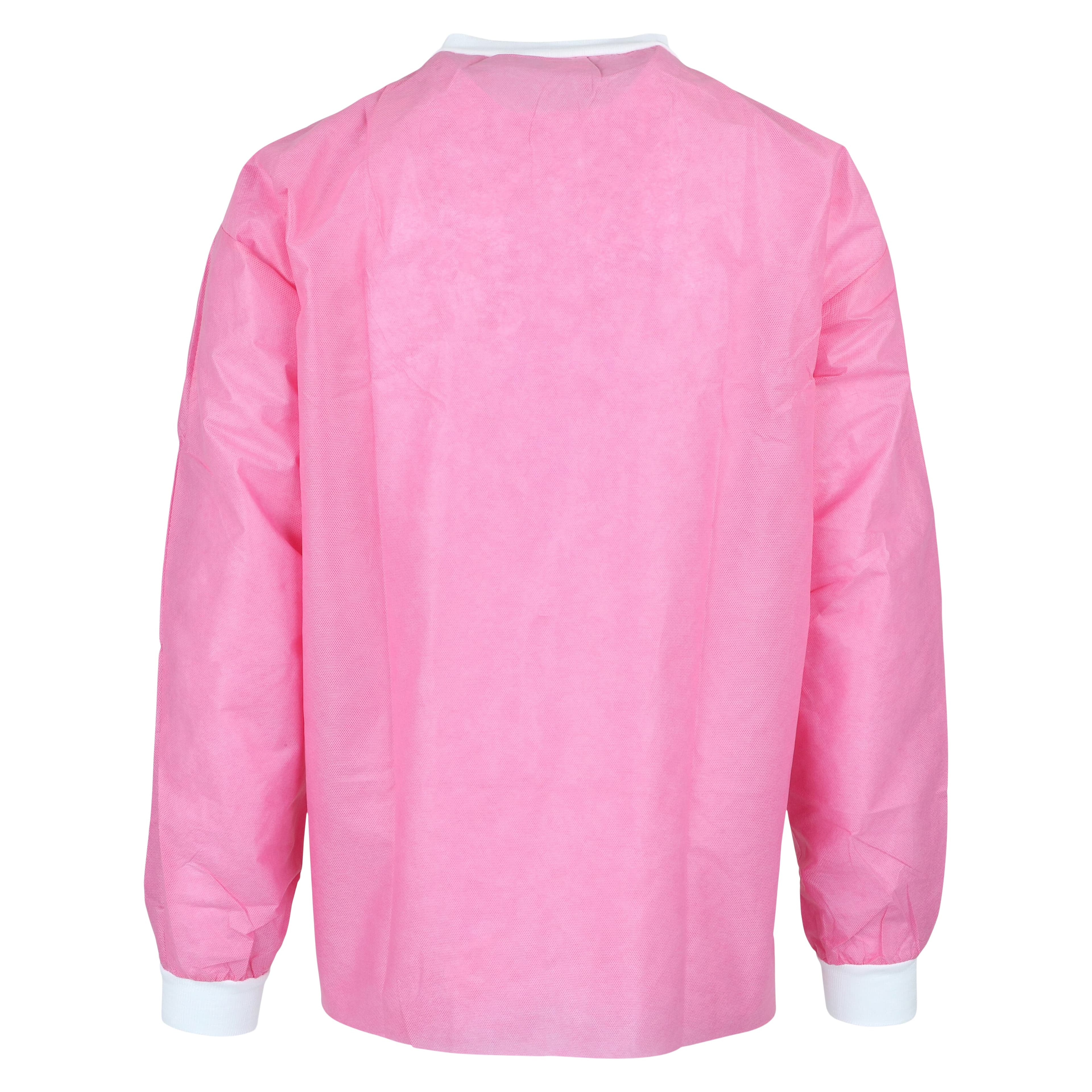 Dukal FitMe Disposable Lab Jacket, Raspberry Pink, Medium, 10/Pack, UGJ-6509-M thumbnail 6