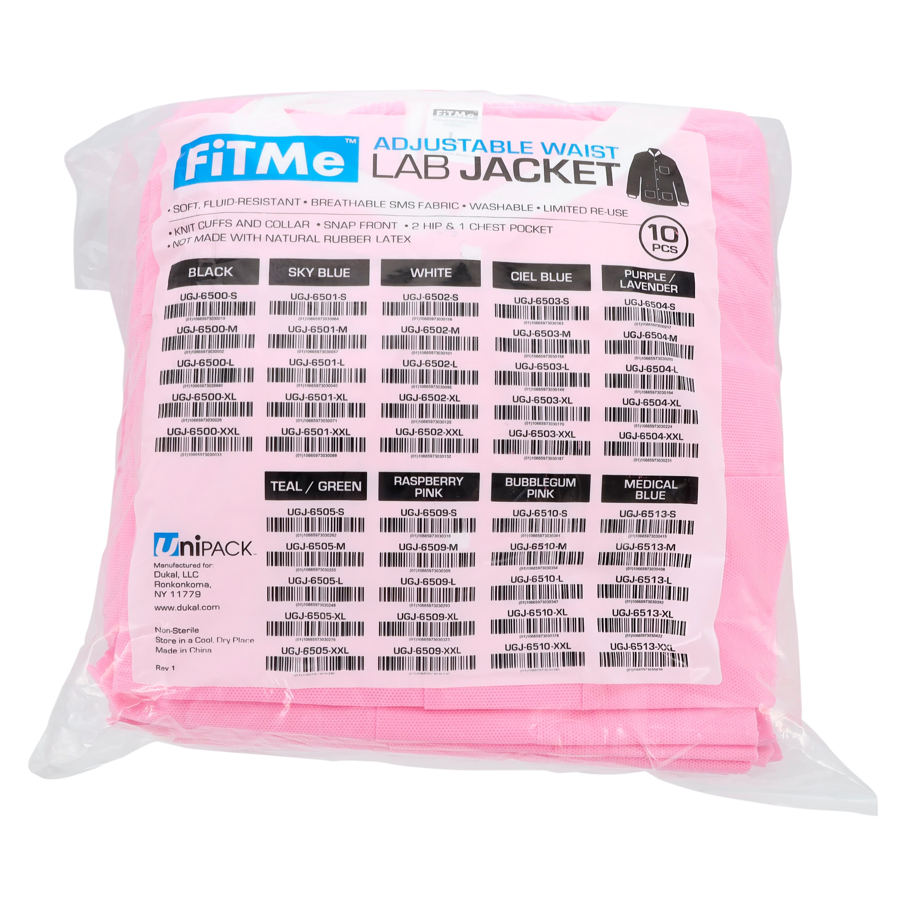 FitMe Lab Jacket, Bubblegum Pink, Large, 10/Bag thumbnail 10