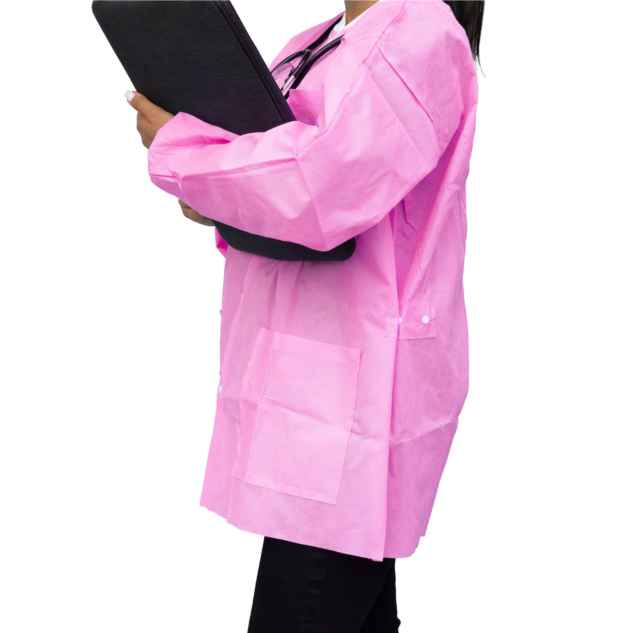 FitMe Lab Jacket, Bubblegum Pink, Small, 10/Bag thumbnail 5