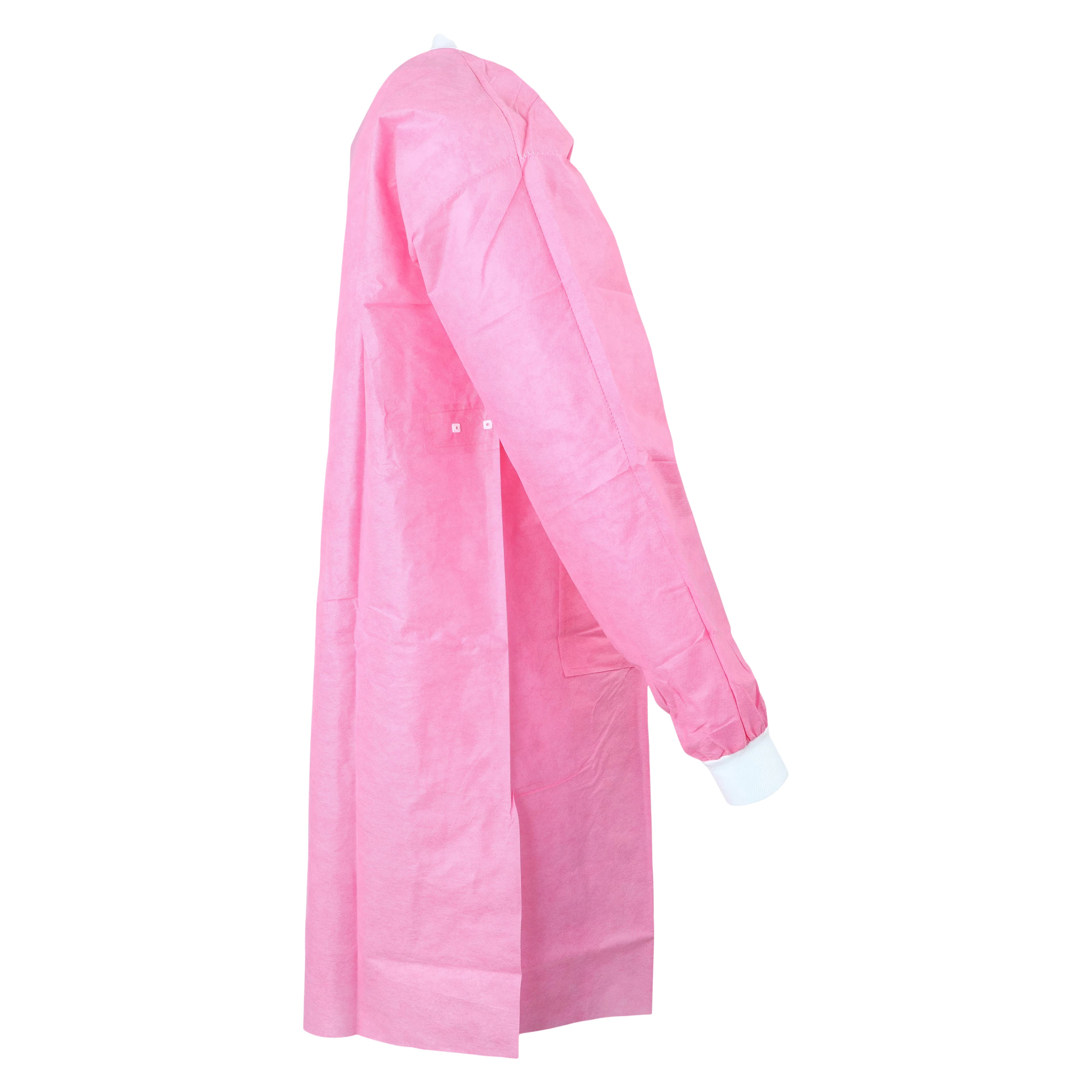 Dukal FitMe Lab Coats, Raspberry Pink, Medium, 10/Pack, UGC-6609-M thumbnail 3