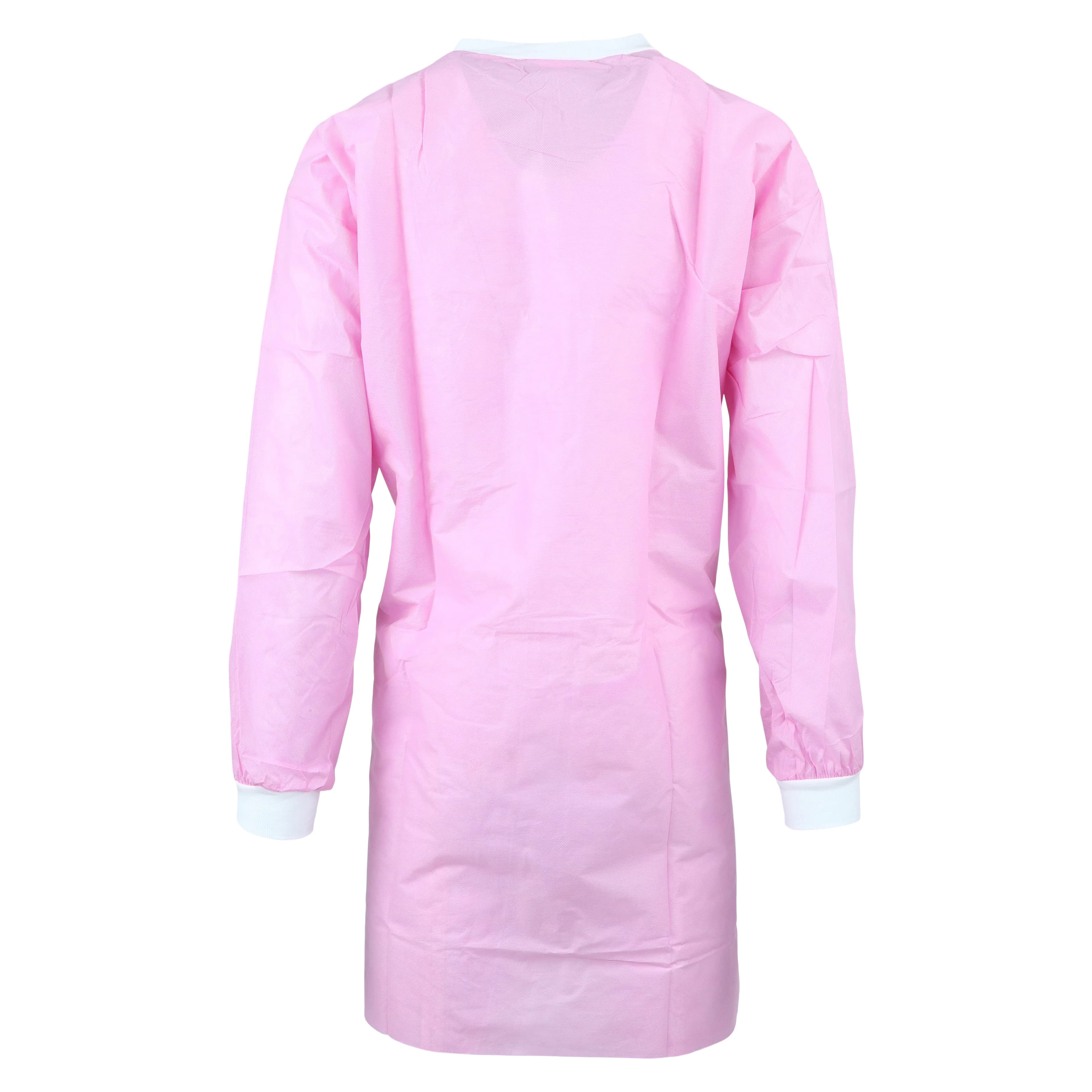 FiTMe Disposable Lab Coat, Large, Bubblegum Pink, 10/Pkg thumbnail 4