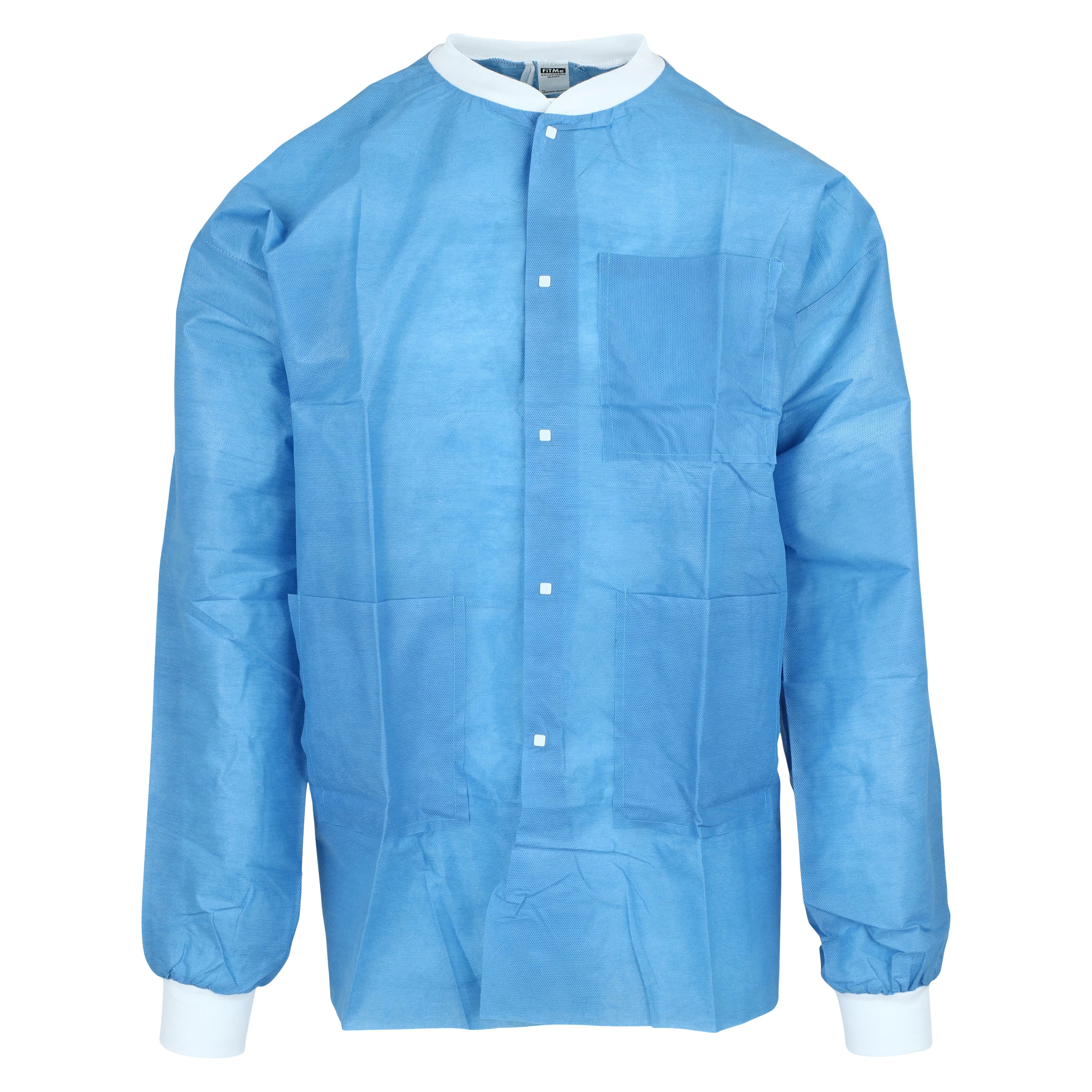 Dukal FitMe Disposable Lab Jacket, Ceil Blue, XX-Large, 10/Pack, UGJ-6503-XXL - Dukal - FitMe Lab Jackets - Image 1
