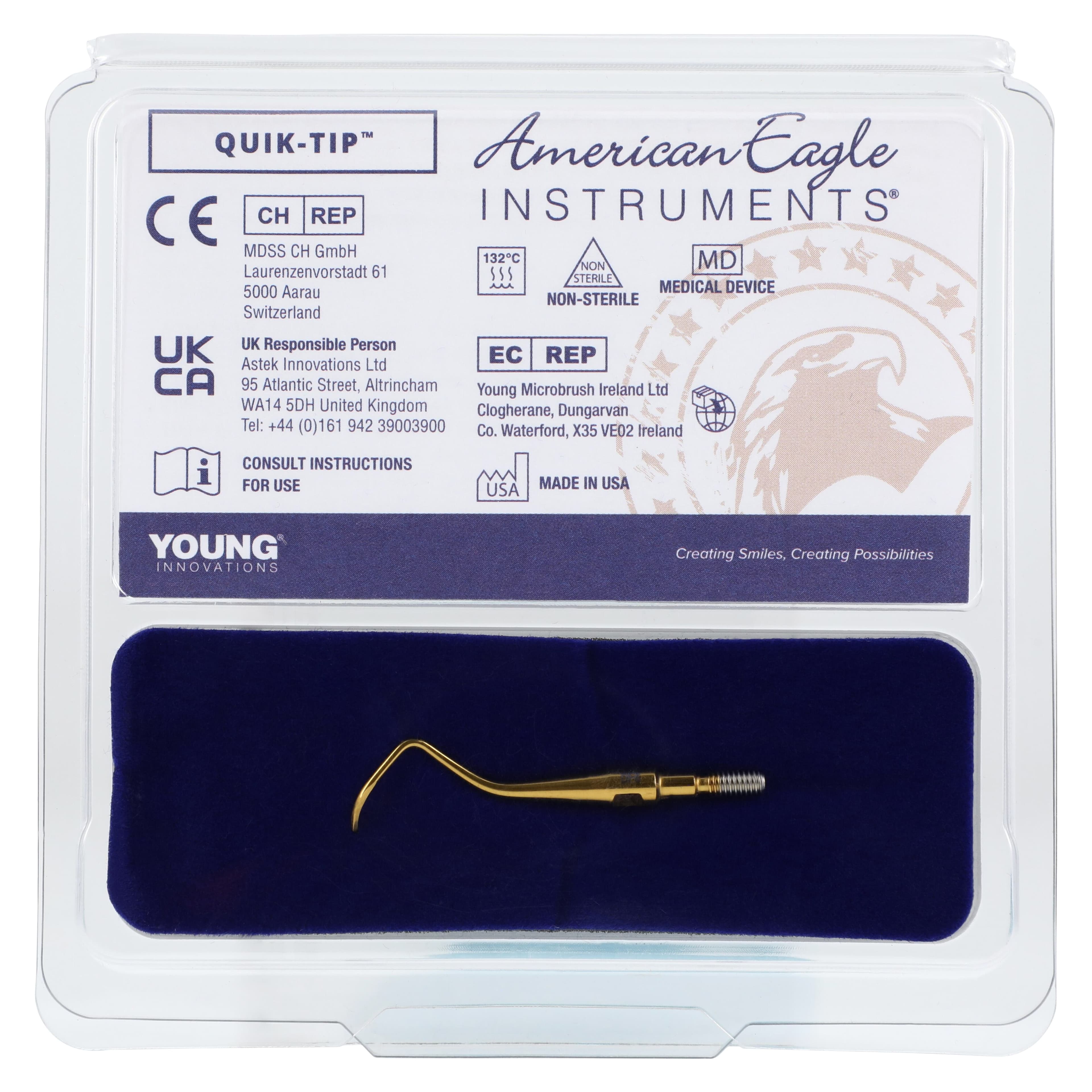 XP SQUARED Technology Quik-Tip Universal Curette Tip, Rules #3, Cone Socket, 440A Stainless Steel, Each, AECR3XPQTE thumbnail 3