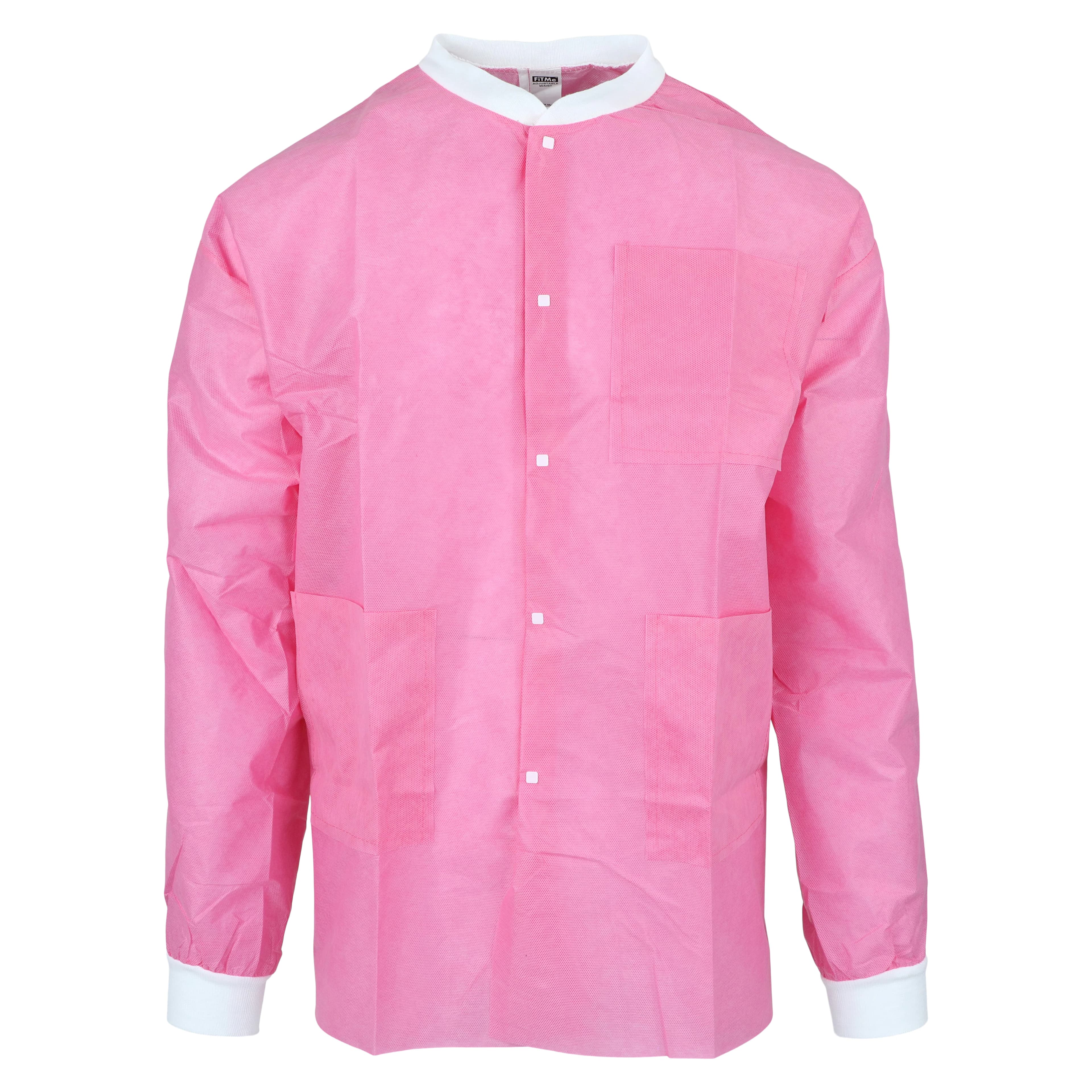 FitMe Disposable Lab Jacket, Large, Raspberry Pink, 10/Bag, UGJ-6509-L thumbnail 2