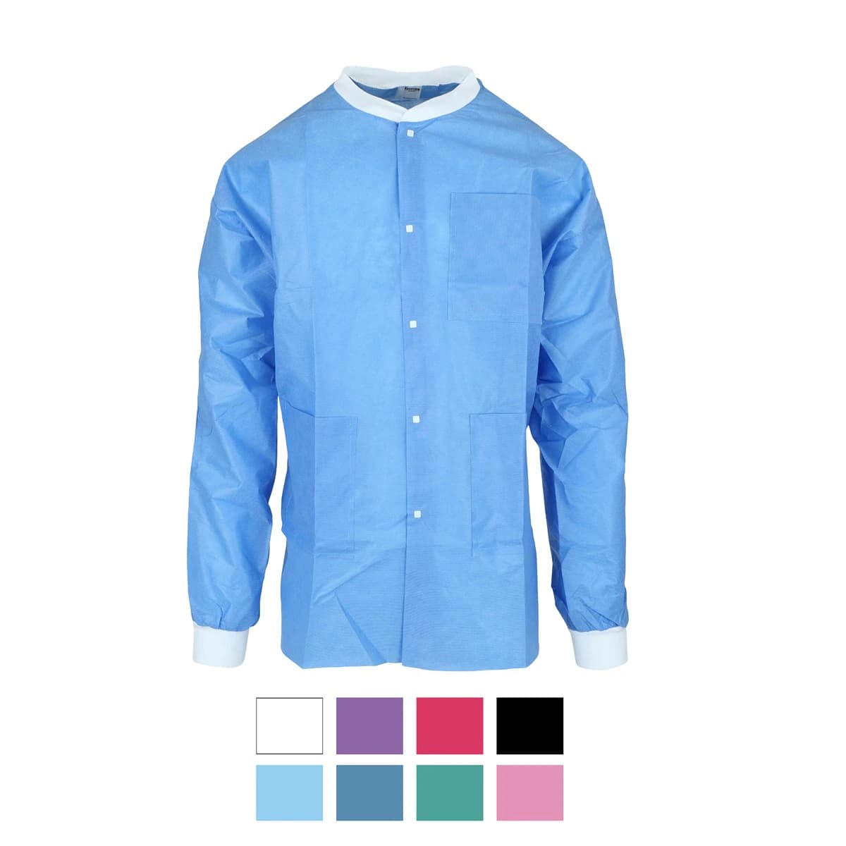 FitMe Disposable Lab Jacket, Medical Blue, Medium, 10/Bag, UGJ-6513-M thumbnail 3