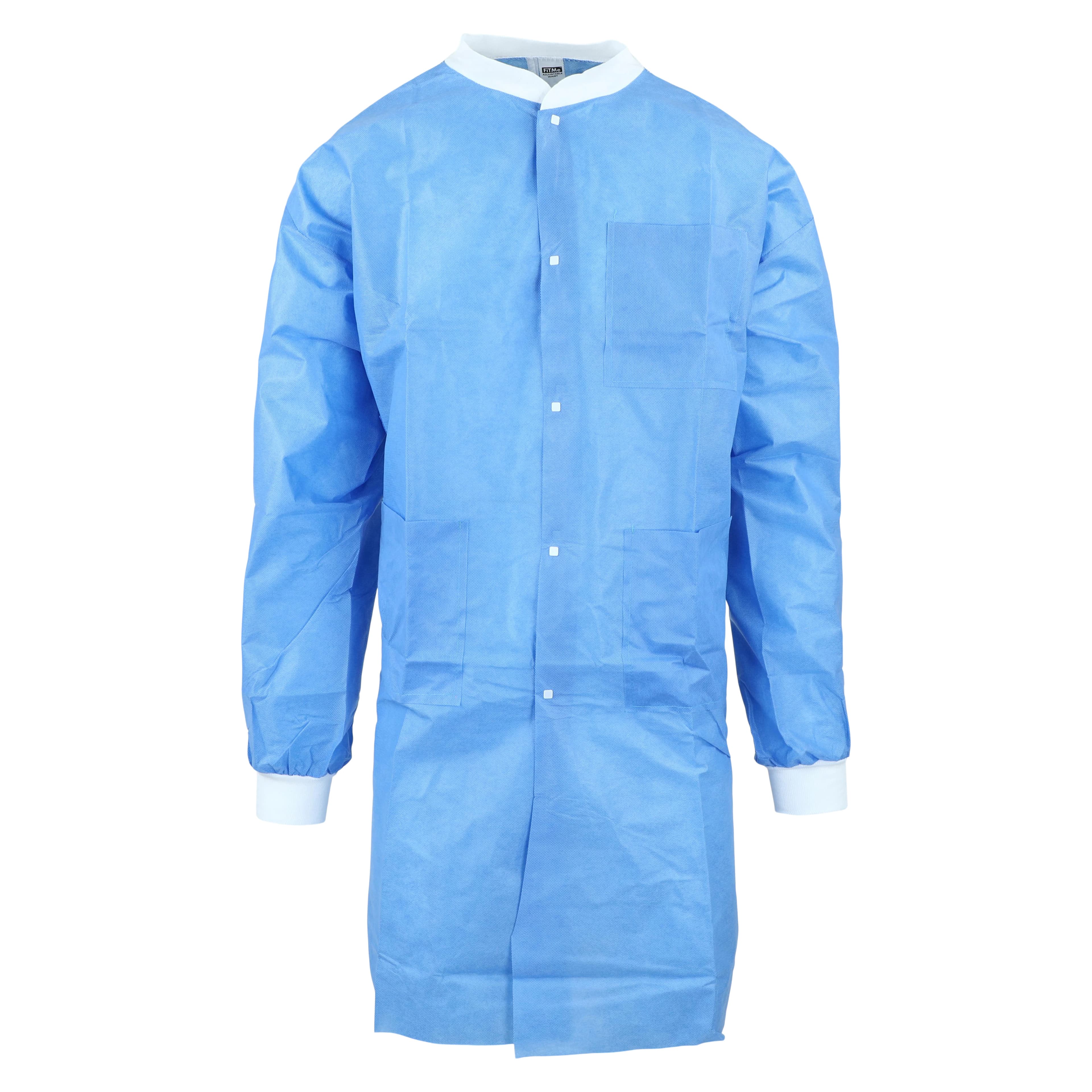 FitMe Lab Coat, Medical Blue, Large, 10/Bag, UGC-6613-L - FitMe Lab Coats Blue - Image 1