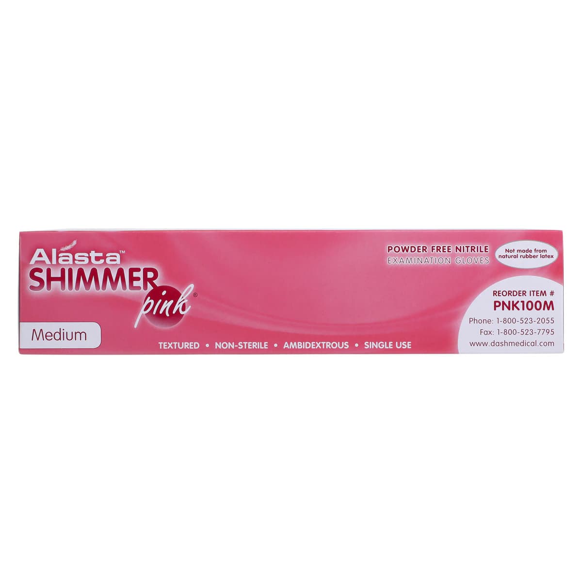 Alasta Shimmer Pink Nitrile Exam Gloves, Powder-Free, Non-Sterile, Medium, Pink, 100/Box, PNK100M thumbnail 5