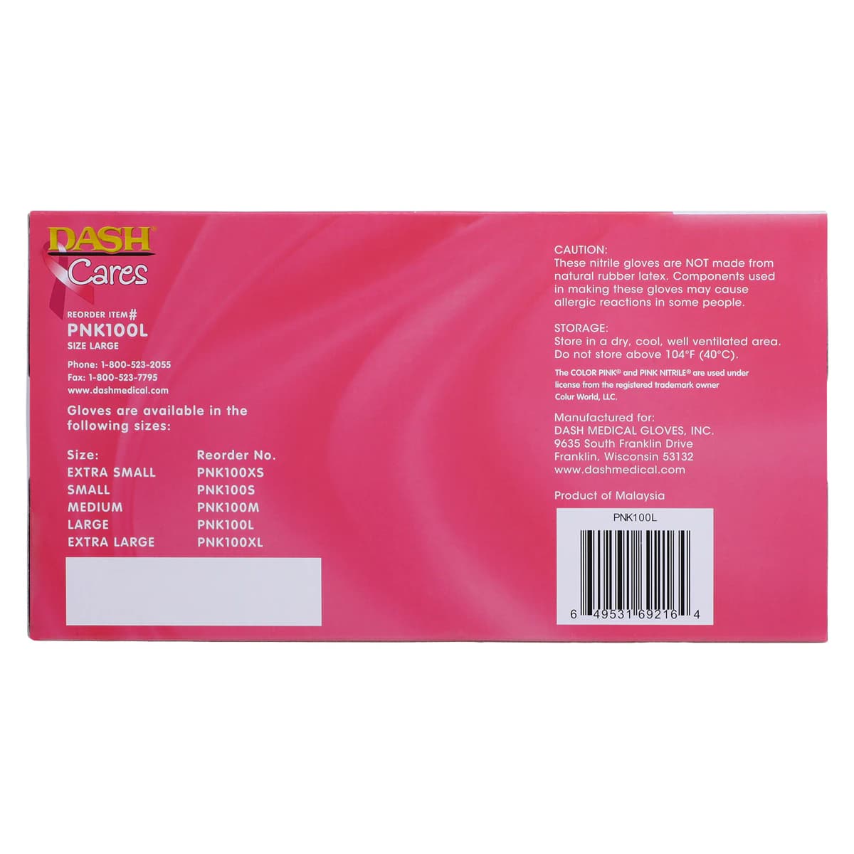Alasta Shimmer Pink Nitrile Exam Gloves, Powder-Free, Non-Sterile, Large, Pink, 100/Box, PNK100L thumbnail 8