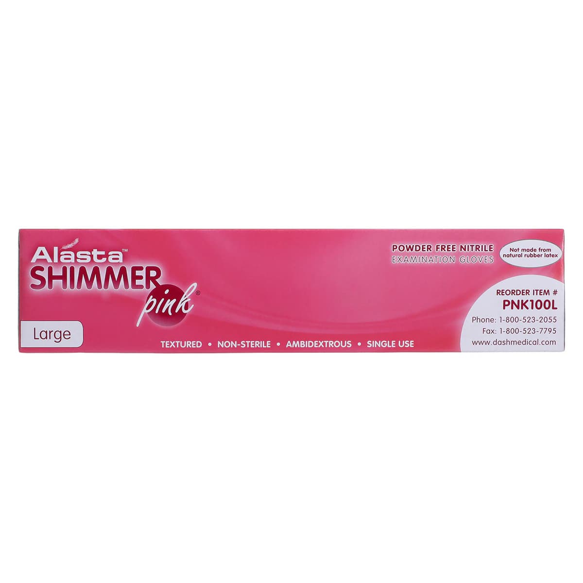 Alasta Shimmer Pink Nitrile Exam Gloves, Powder-Free, Non-Sterile, Large, Pink, 100/Box, PNK100L thumbnail 5