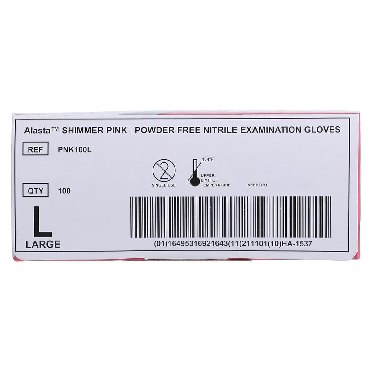 Alasta Shimmer Pink Nitrile Exam Gloves, Powder-Free, Non-Sterile, Large, Pink, 100/Box, PNK100L thumbnail 6