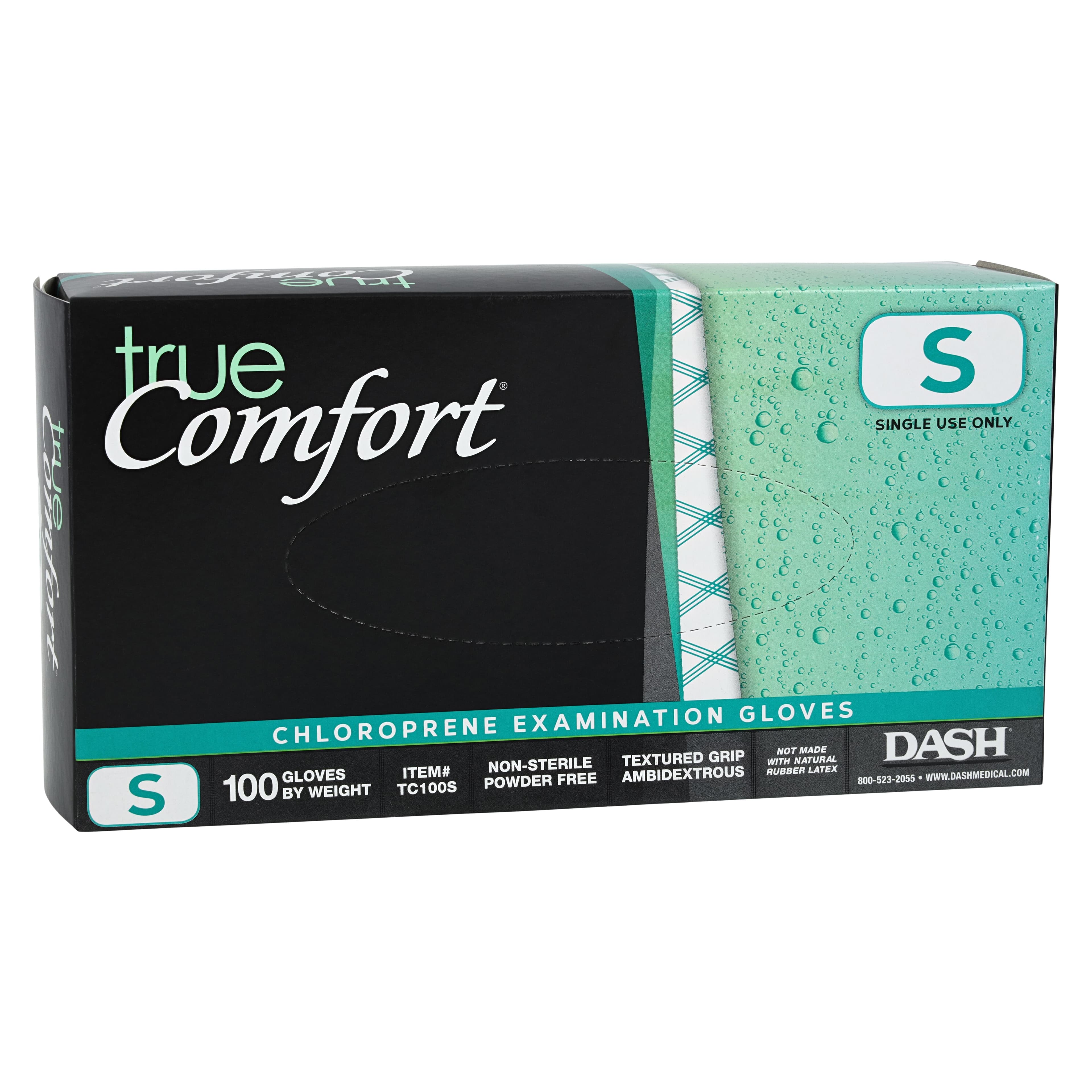 True Comfort Chloroprene Exam Gloves, Powder-Free, Non-Sterile, Small, Green, 100/Bx, TC100S thumbnail 4