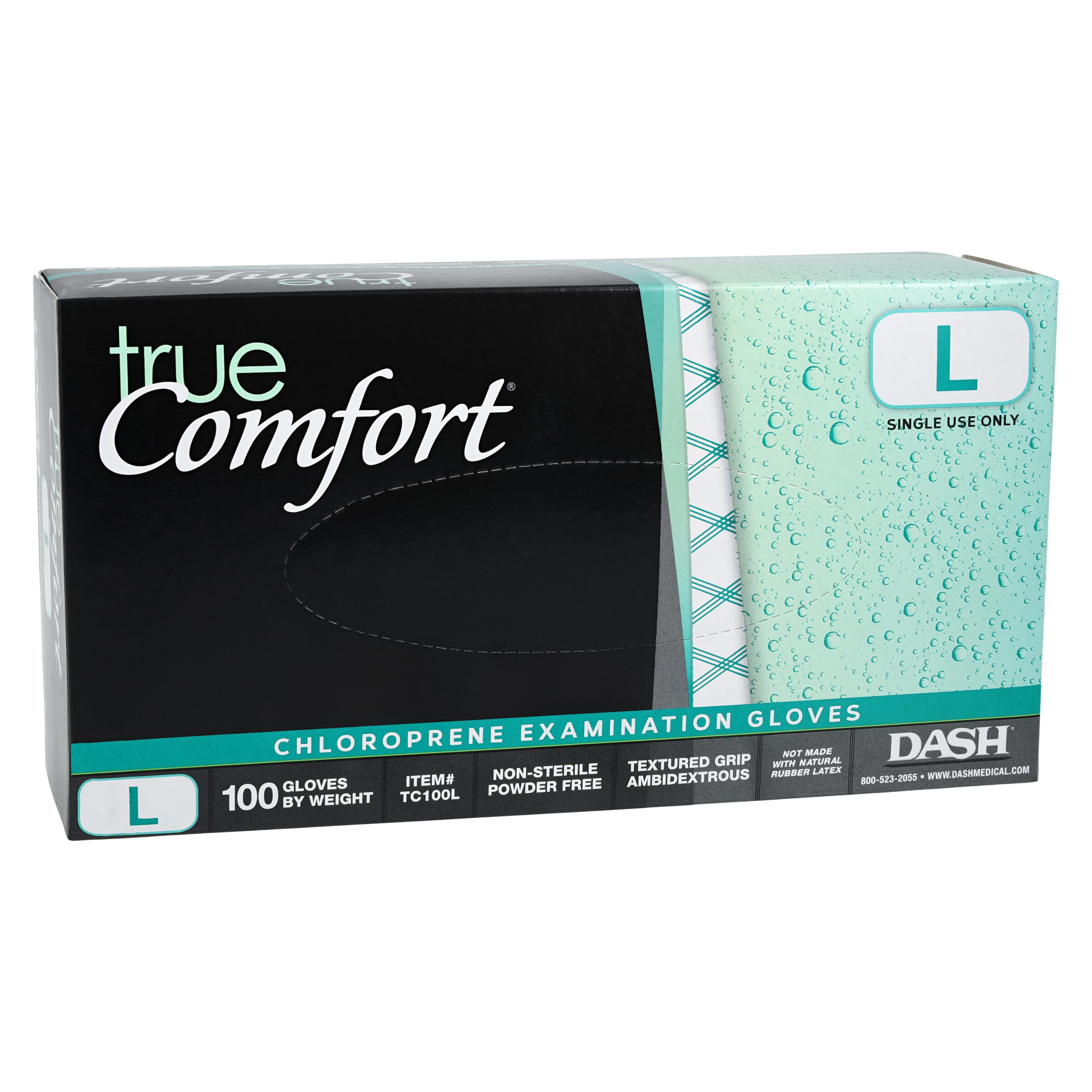True Comfort Chloroprene Exam Gloves, Powder Free, Non-Sterile, Large, Green, 100/Box, TC100L thumbnail 4