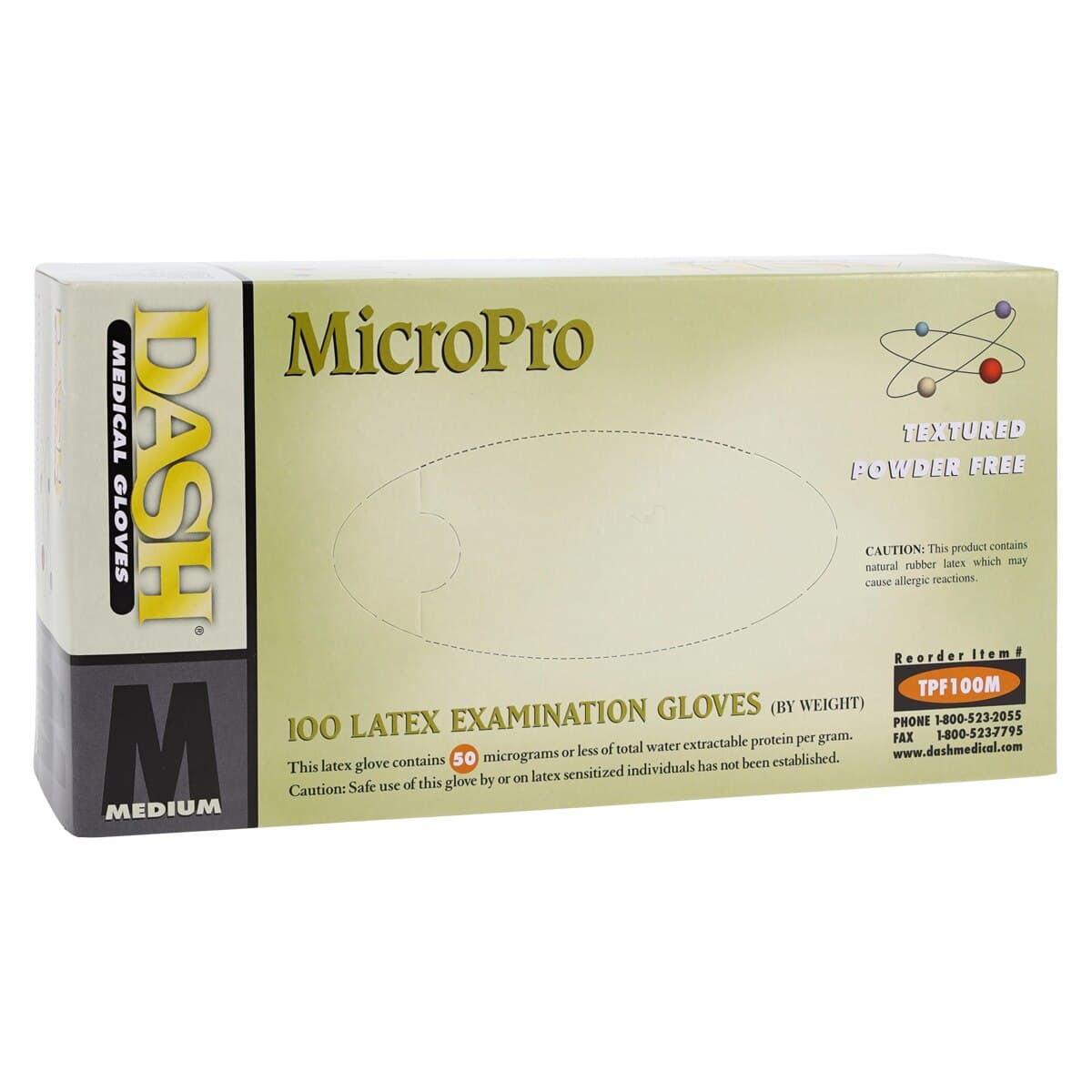MicroPro™ Powder-Free Latex Exam Gloves, Textured, Non-Sterile, Medium, Natural, 100/Box, TPF100M thumbnail 4