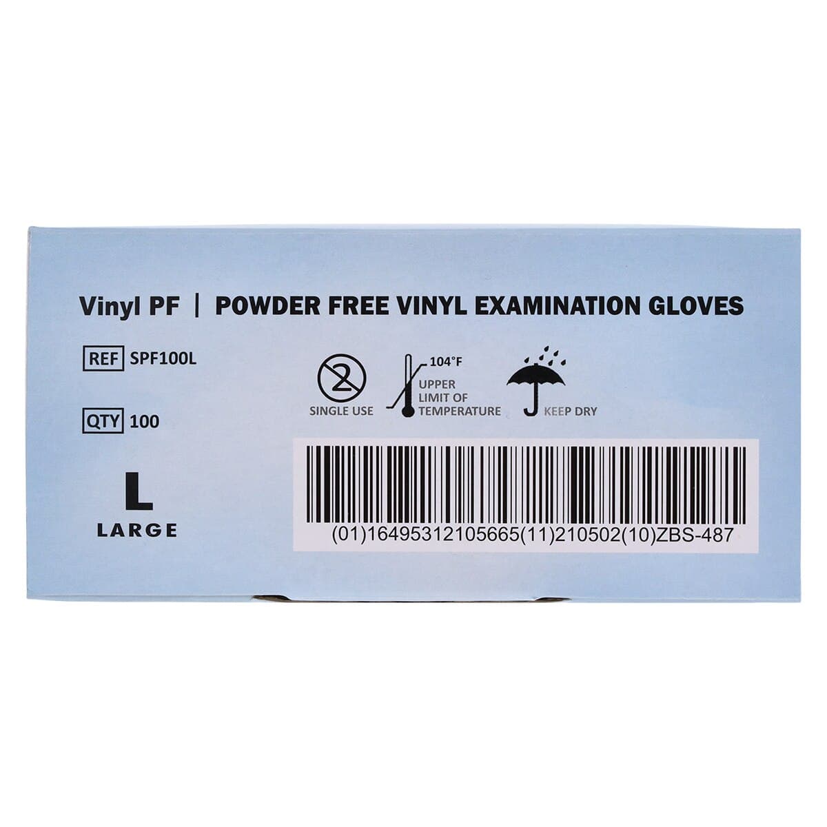Dash Vinyl Powder-Free Exam Gloves, Latex-Free, Clear, Large, 100/Box, SPF100L thumbnail 6