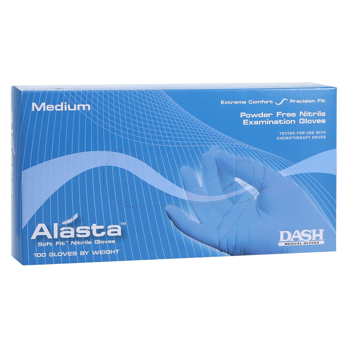 Alasta Soft Fit Nitrile Examination Gloves, Powder-Free, Latex-Free, Textured, Violet Blue, Medium, 100/Box, ALS100M thumbnail 4