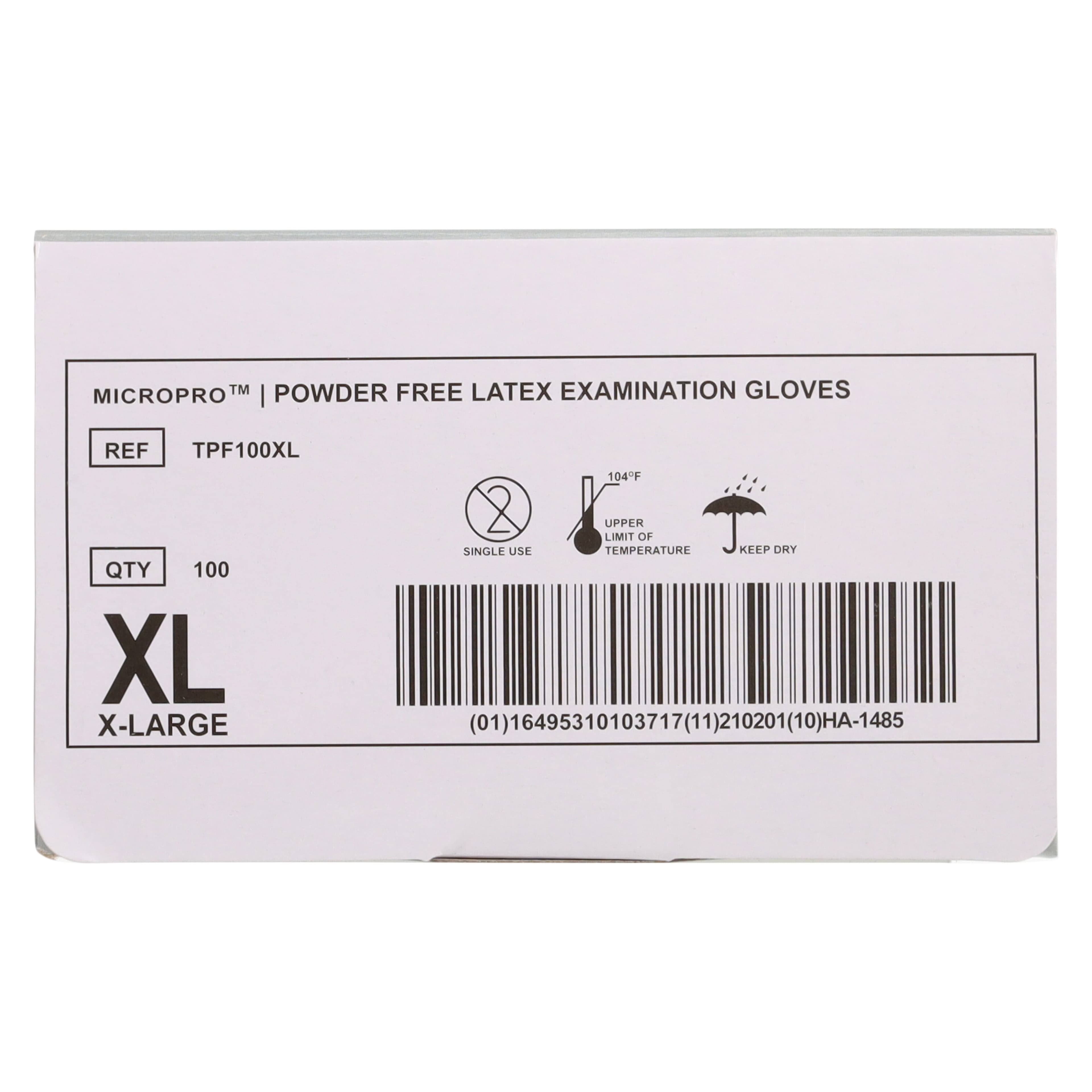 MicroPro™ Powder-Free Textured Latex Exam Gloves, Extra Large, Natural, Non-Sterile, 100/Box, TPF100XL thumbnail 7