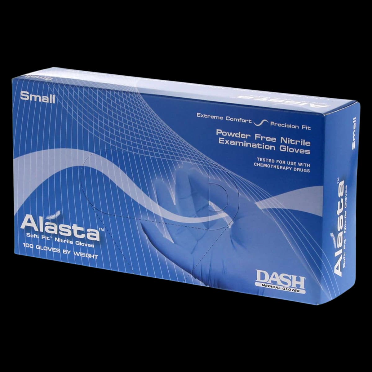 Alasta Soft Fit Nitrile Examination Gloves, Powder-Free, Latex-Free, Textured Fingers, Violet Blue, Small, 100/Box, ALS100S thumbnail 2