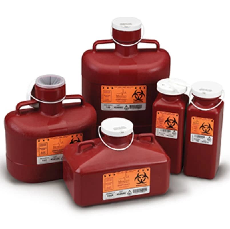 Sharps-Tainers 187 Sharps Container, 23 Qt, Extra Large/Wide Opening, Red, 4/Case - Sharps-Tainers 187 26qt X-LRG/Wide Opening, Red - Image 1
