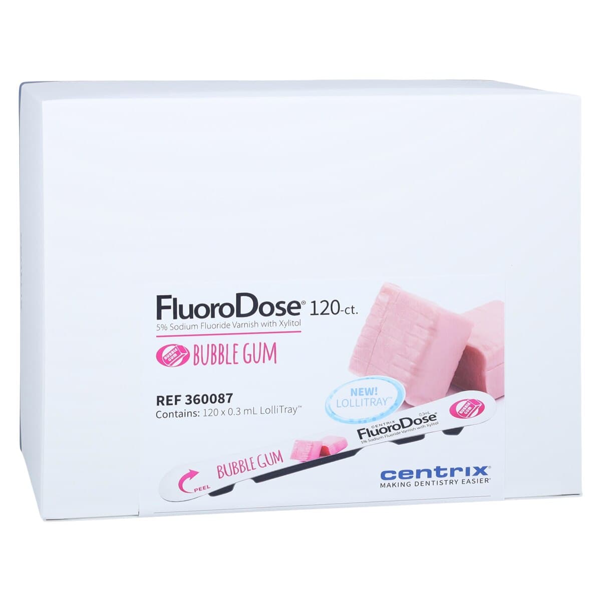FluoroDose Fluoride Varnish, 5% Sodium Fluoride, Bubble Gum, 0.3 mL Single Dose, 600/Pkg, 360077 thumbnail 2