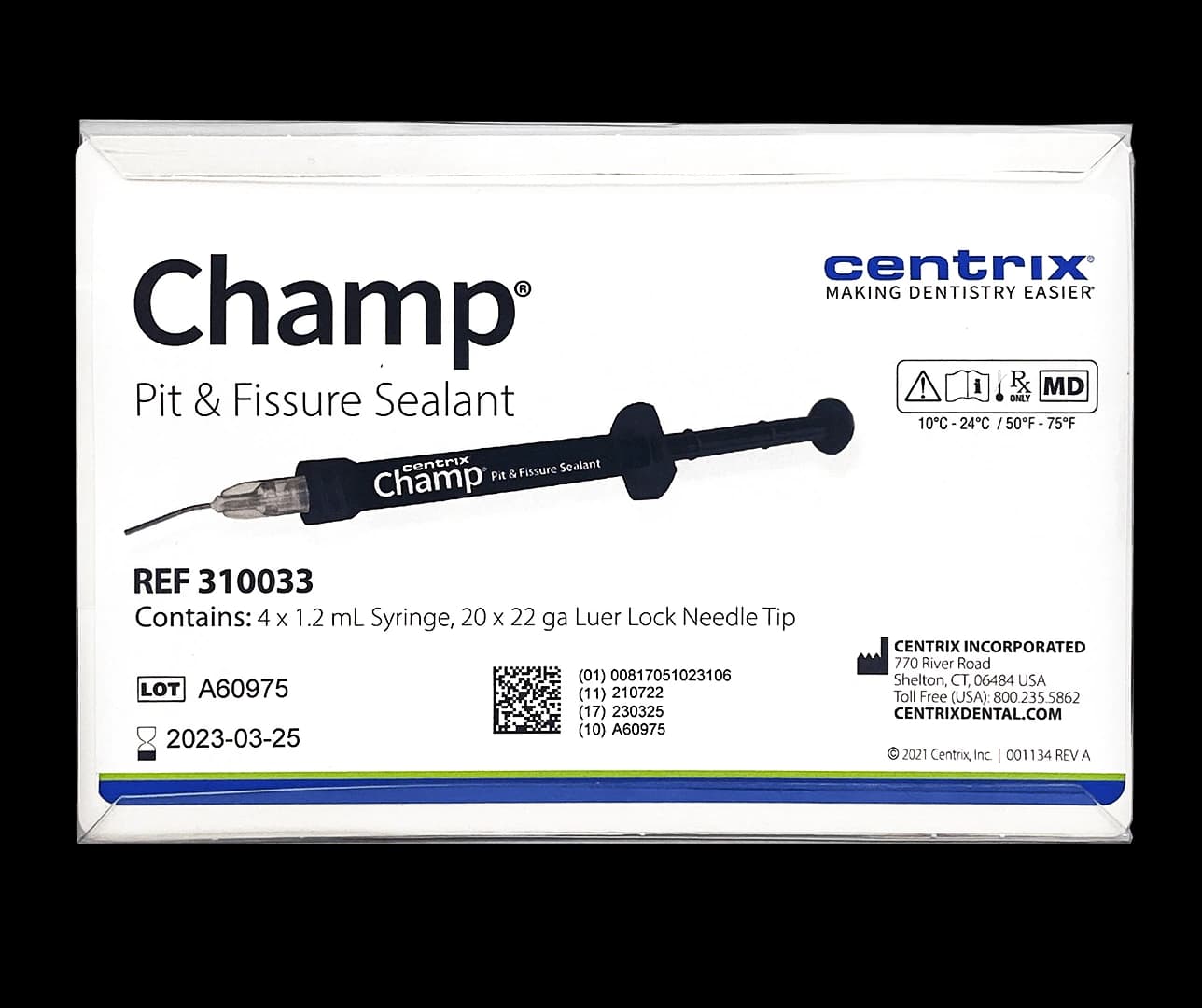 Champ Pit & Fissure Sealant, Bioactive Resin-Based Light Cure, Off-White, 1.2 mL Single Syringe Kit, 310034 thumbnail 3