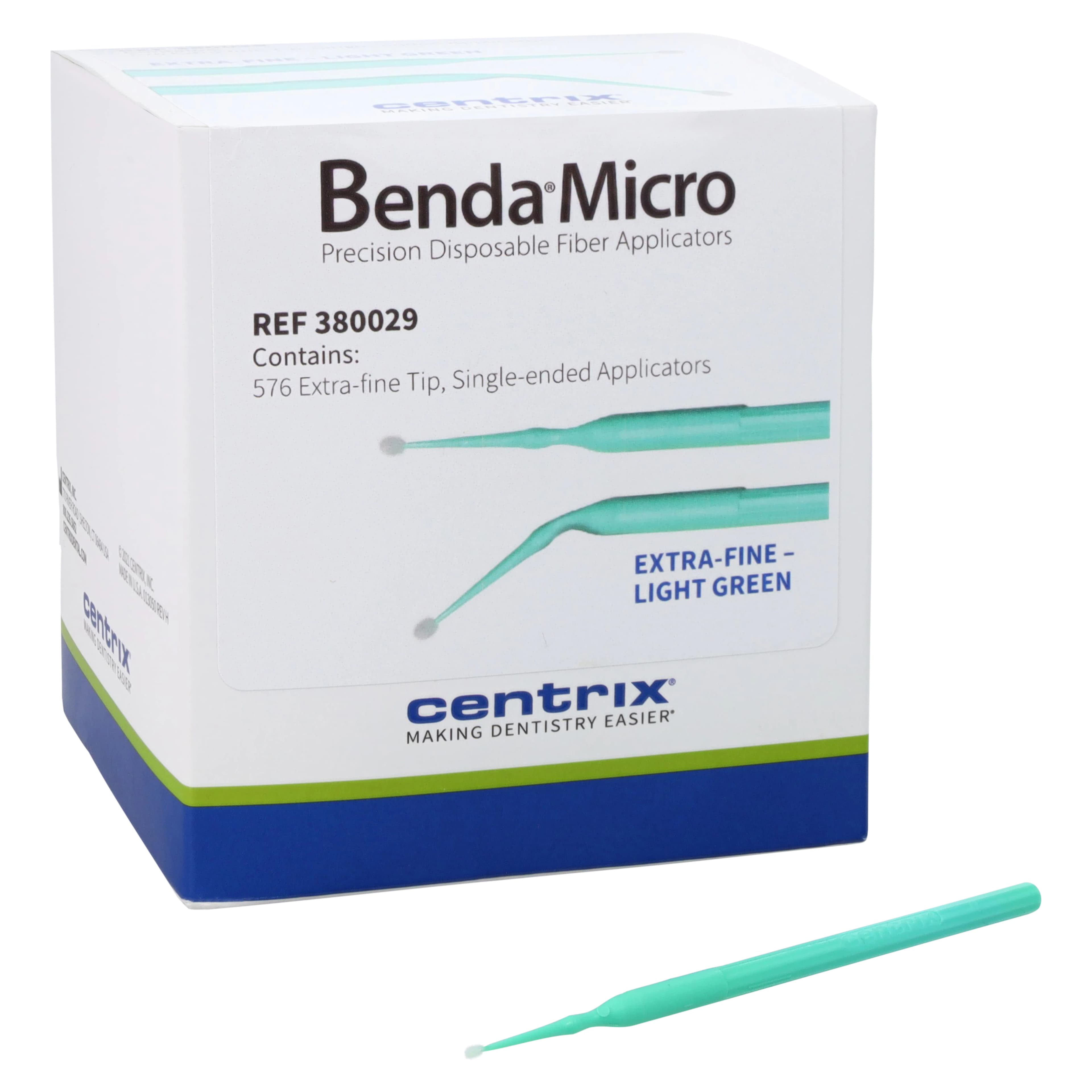 Benda Micro X-Fine Single-Ended Applicators, Extra-Fine 1.0 mm, Light Green, 576/Pk, 380029 - Benda Micro XF Lt Green (576) - Image 1