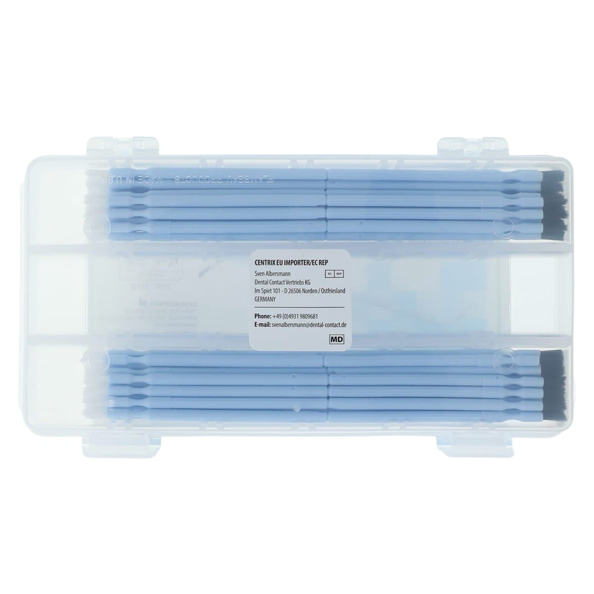 Centrix Benda Twin Double-Ended Disposable Brush Applicators, Regular Point, Blue, 200/Box, 370106 thumbnail 4