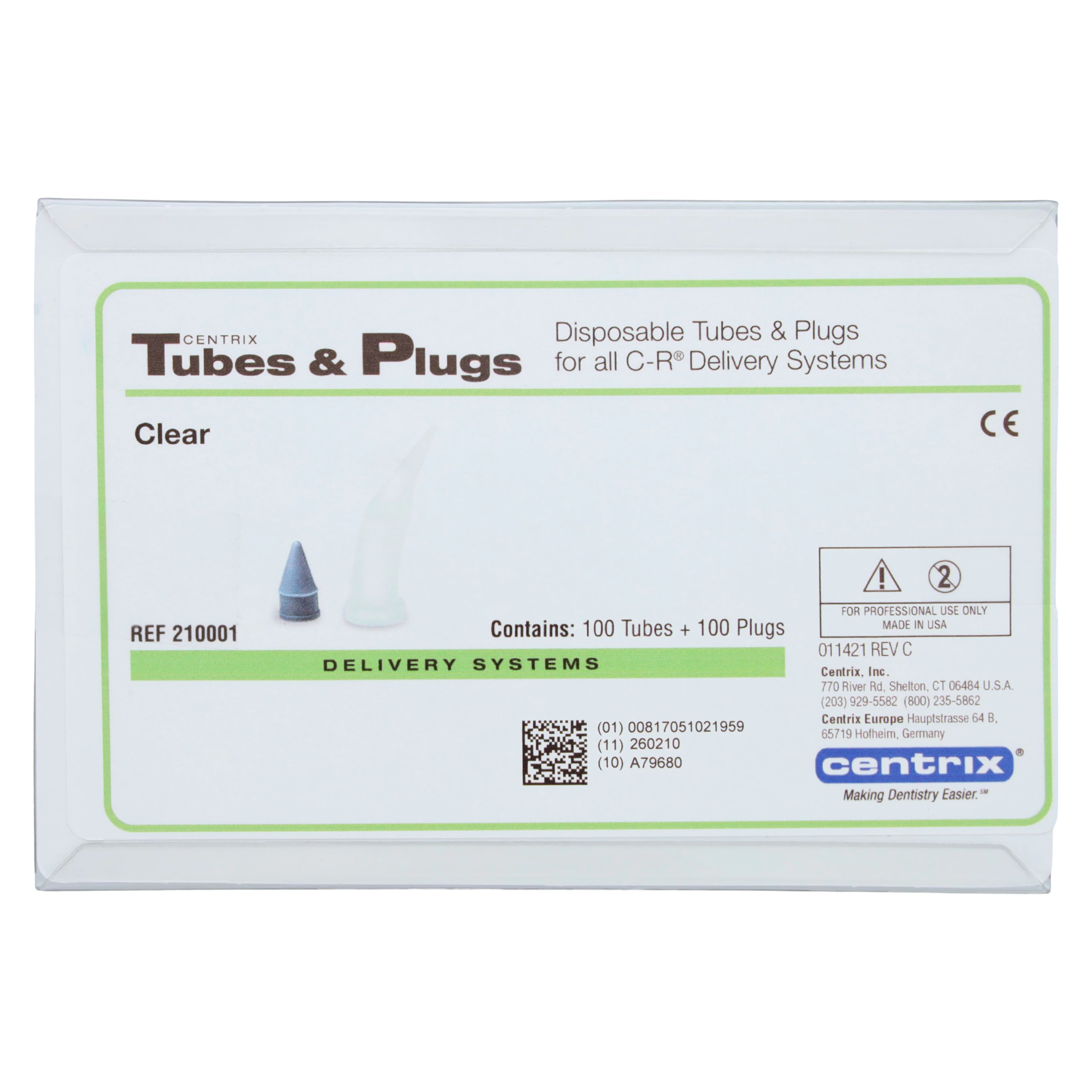 AccuDose C-R Tubes and Plugs, Medium Viscosity, Separate Clear Tube with Grey Plug, 100/Pk, 210001 thumbnail 2
