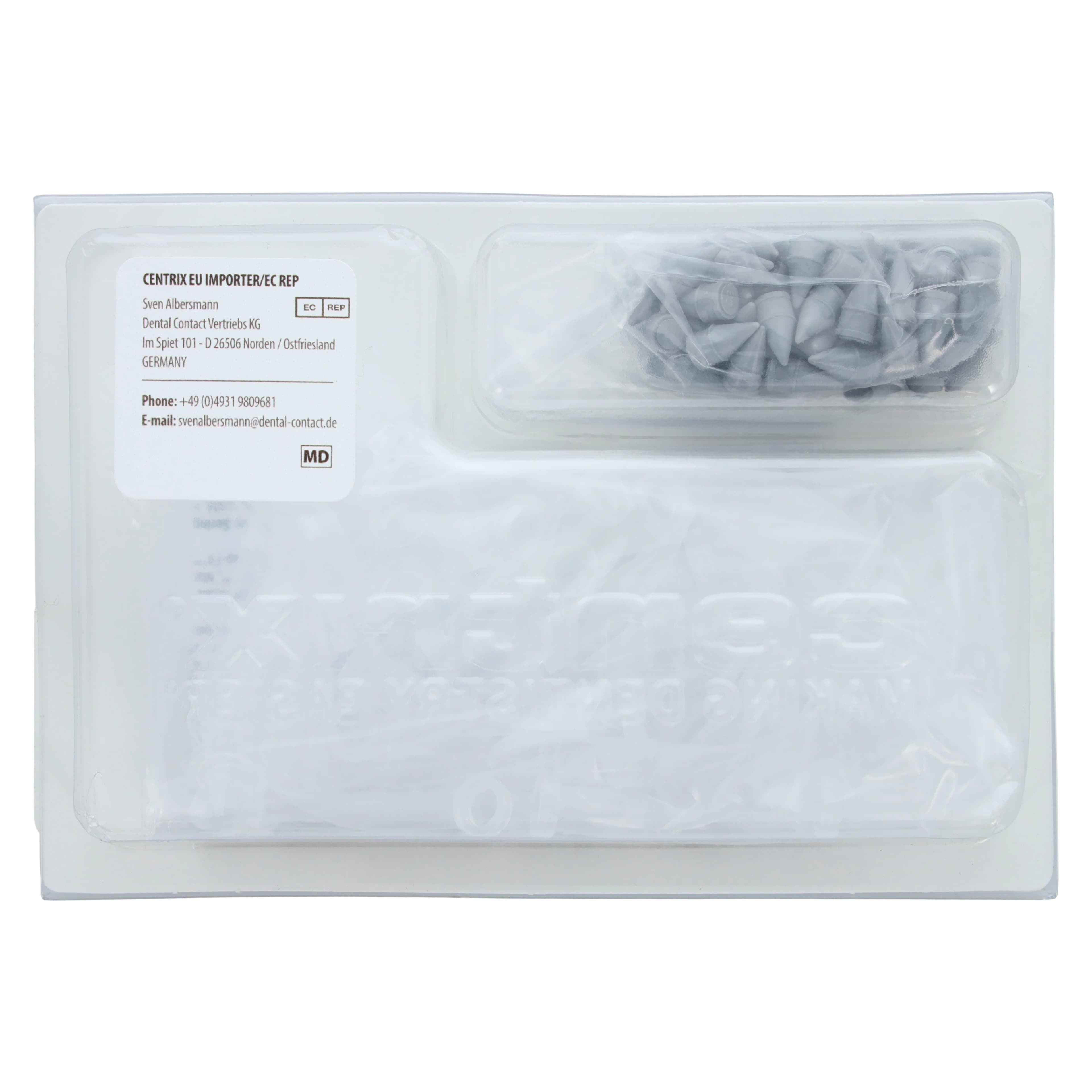 AccuDose C-R Tubes and Plugs, Medium Viscosity, Separate Clear Tube with Grey Plug, 100/Pk, 210001 thumbnail 3