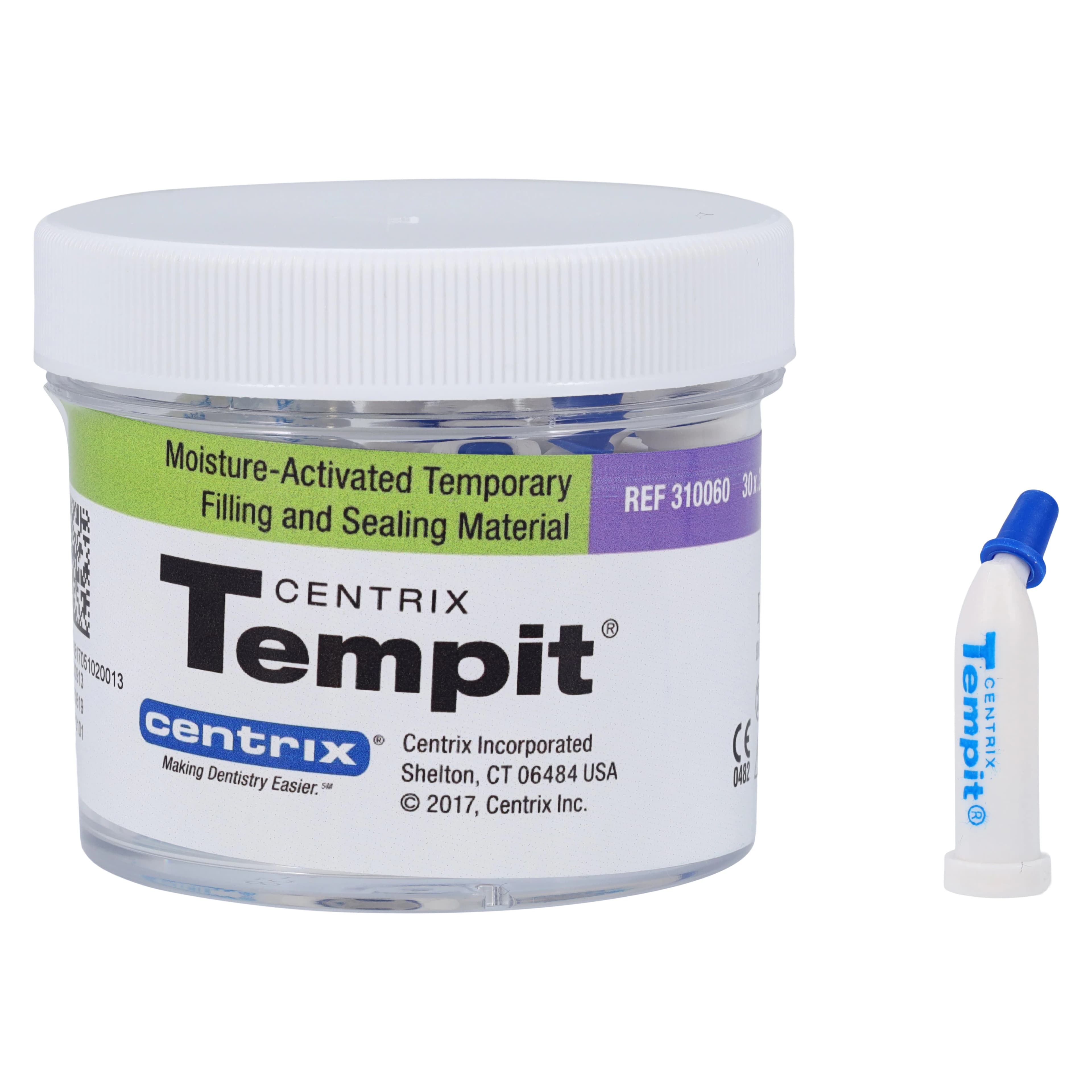 Tempit Moisture-Activated Temporary Filling and Sealing Material, Pre-Filled Tips, 0.35 g, Medium Viscosity, 30/Pk, 310060 thumbnail 2