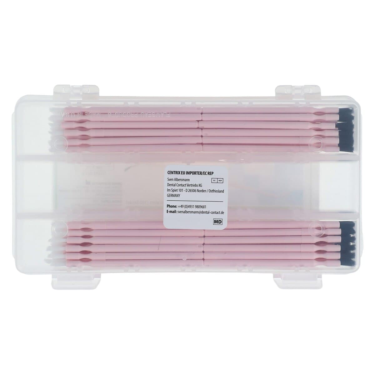 Centrix Benda Twin Disposable Double-Ended Brush Applicators, Regular Point, Pink, 200/Box, 370105 thumbnail 3