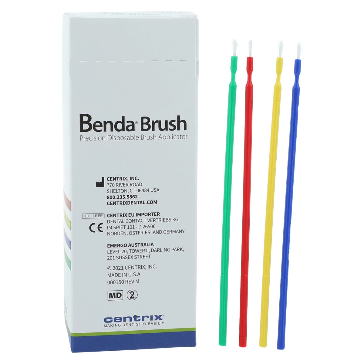 Benda® Brush Mini Disposable Applicator, Fine Point, White Bristles, Assorted Colors, 144/Box, 370111 thumbnail 2