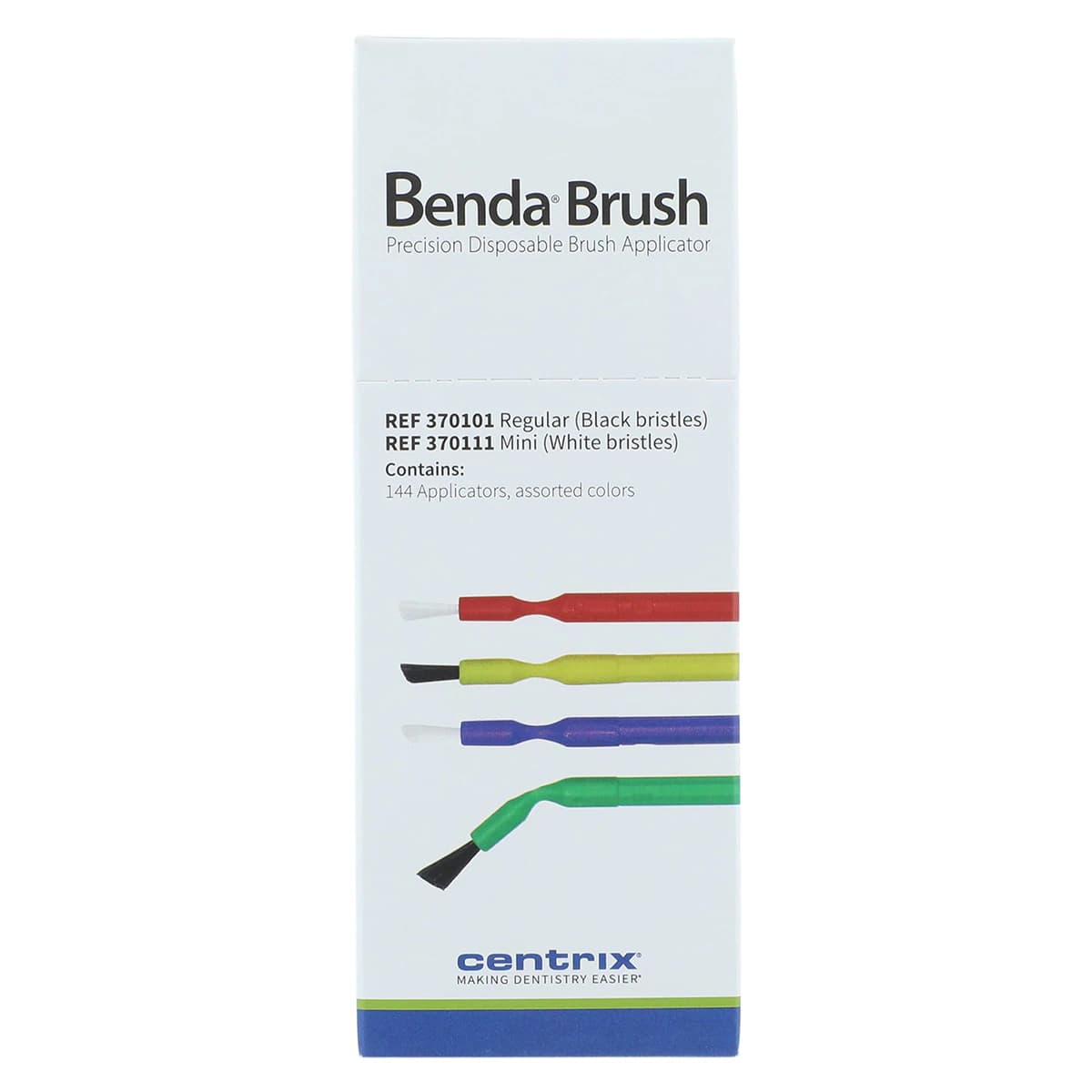 Benda® Brush Mini Disposable Applicator, Fine Point, White Bristles, Assorted Colors, 144/Box, 370111 thumbnail 5