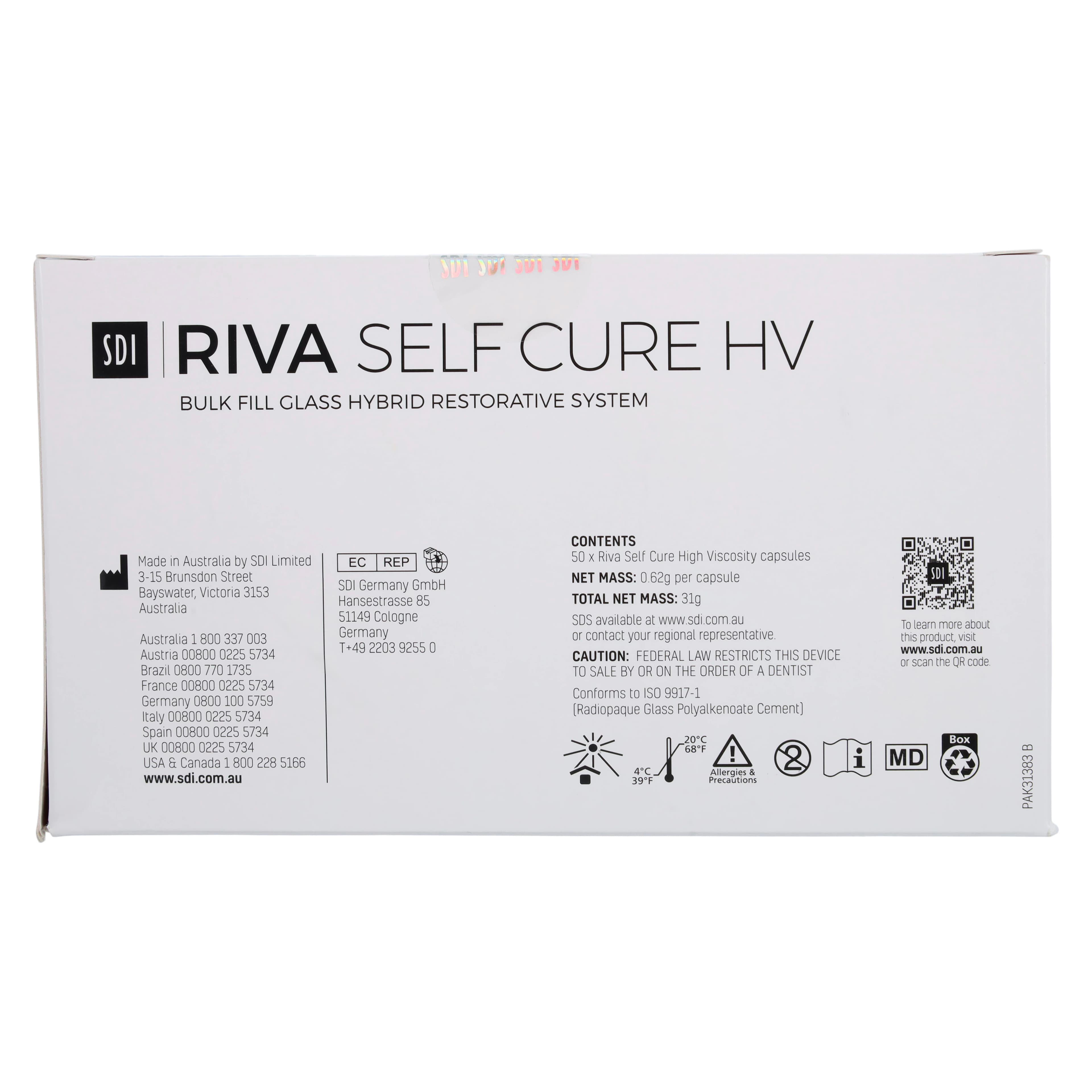 Riva Self Cure HV Glass Ionomer Restorative Capsules, Shade A1, 50/Box, 8630001 thumbnail 5
