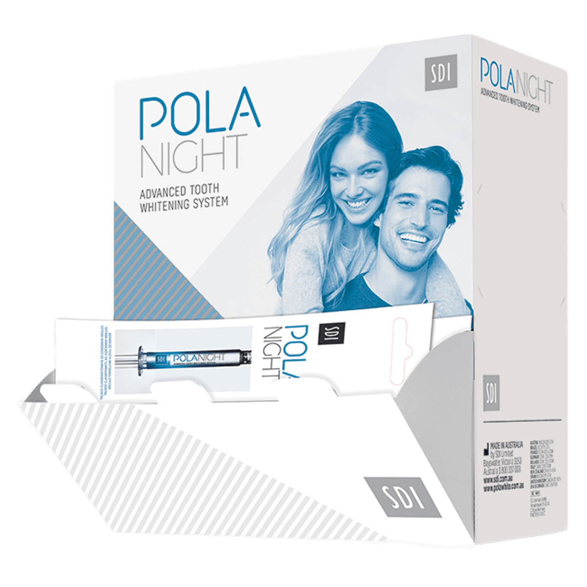 Pola Night Take-Home Tooth Whitening System, 22% Carbamide Peroxide, Spearmint, 3 g Syringe Dispenser Pack, 50/Pk, 7700080 - Pola Night Tooth Whitening System, 22% Carbamide Peroxide, Syringe Dispenser Pack, 3 g, 50/Pk - Image 1