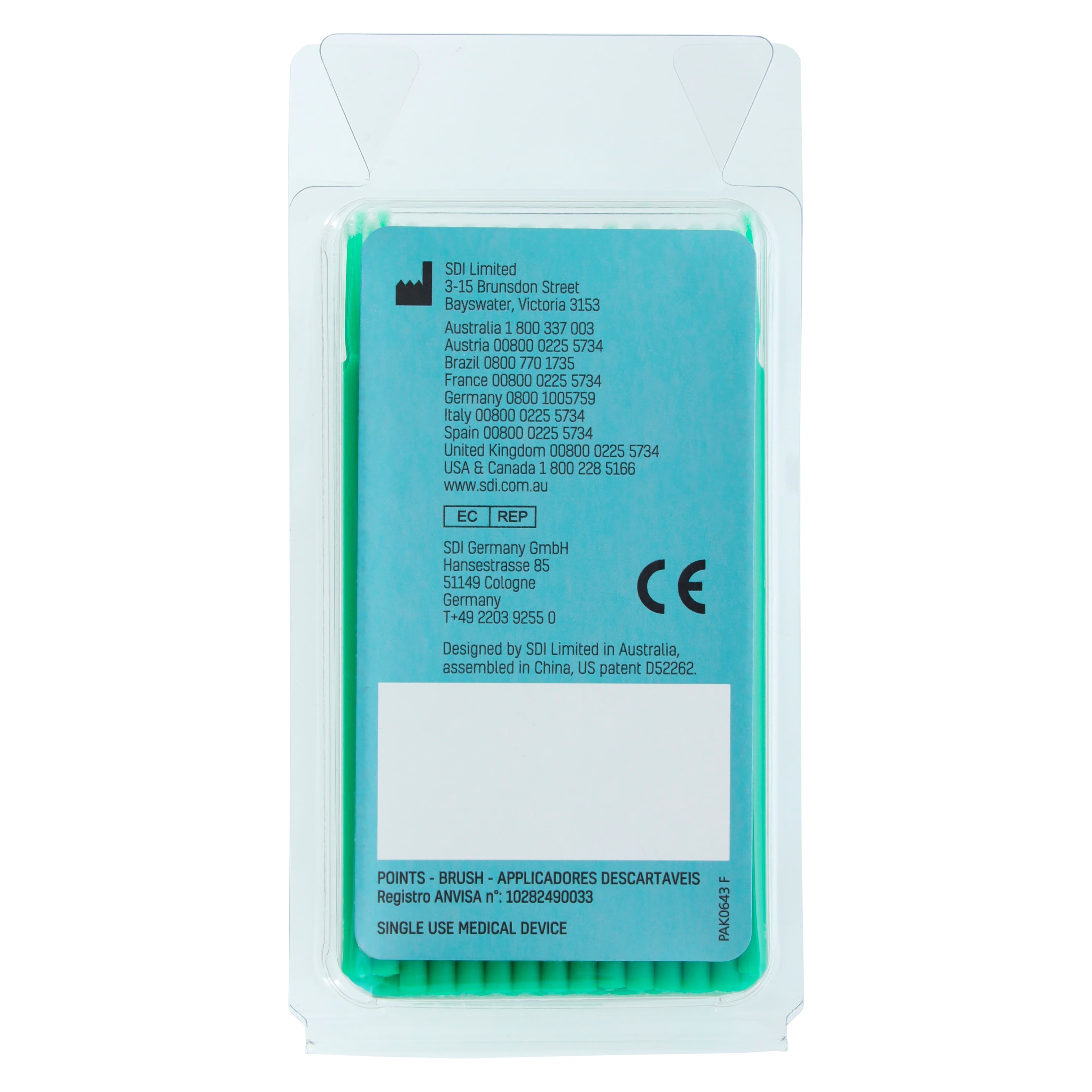 SDI Points Disposable Brush Applicators, Fine, Dark Green, Bendable, 400/Pk, 8100116 thumbnail 4