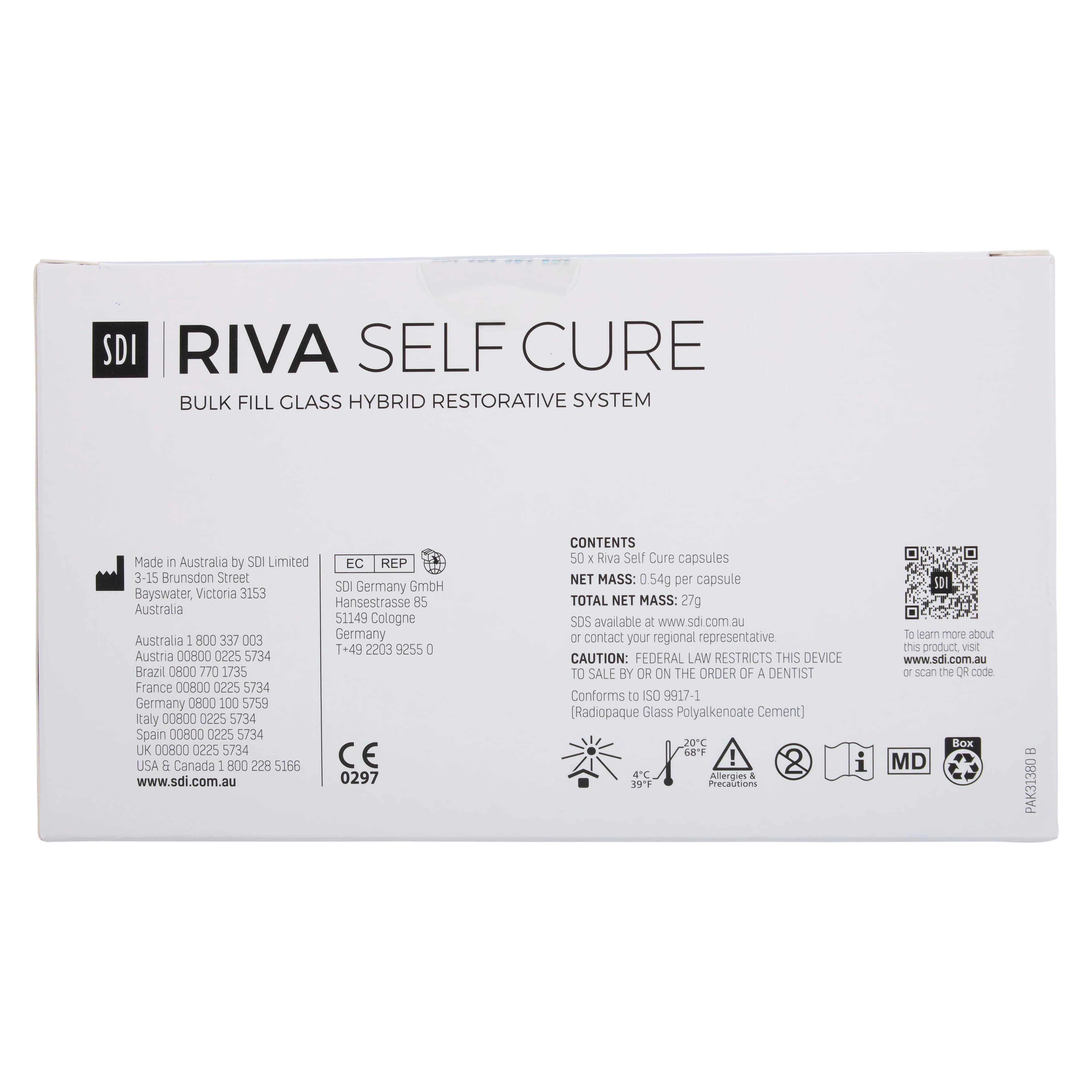 SDI Riva Self Cure Glass Ionomer Restorative Capsules, Shade A2, Regular Set, 50/Box, 8600002 thumbnail 5