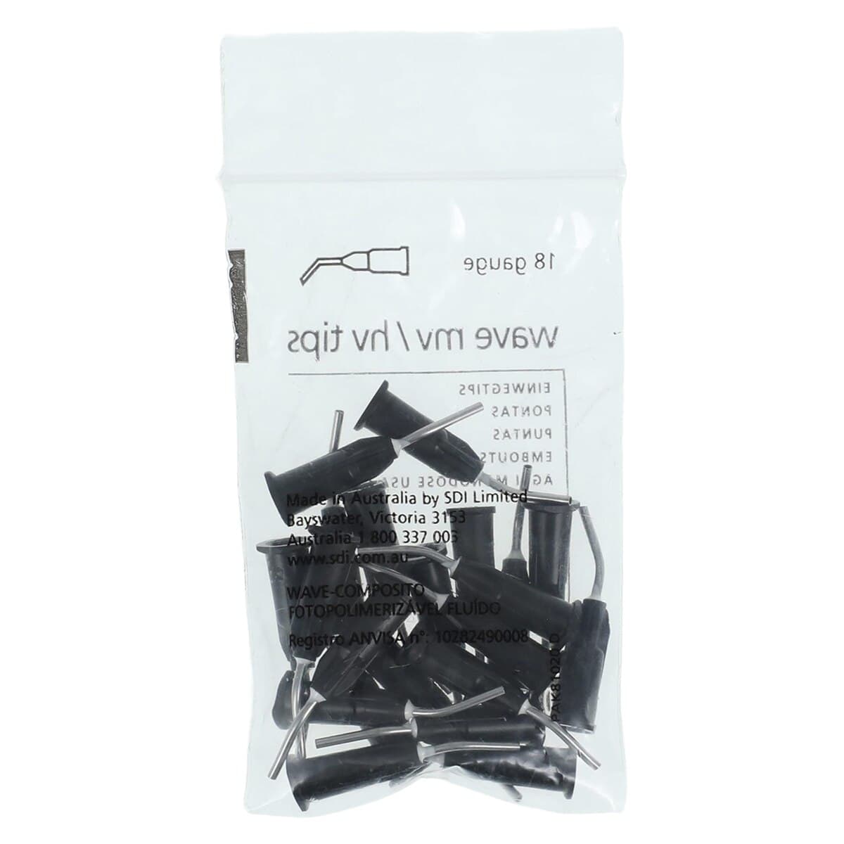 Wave MV & HV Disposable Syringe Tips, 18 Gauge, Black, 20/Pkg, 8100065 thumbnail 4